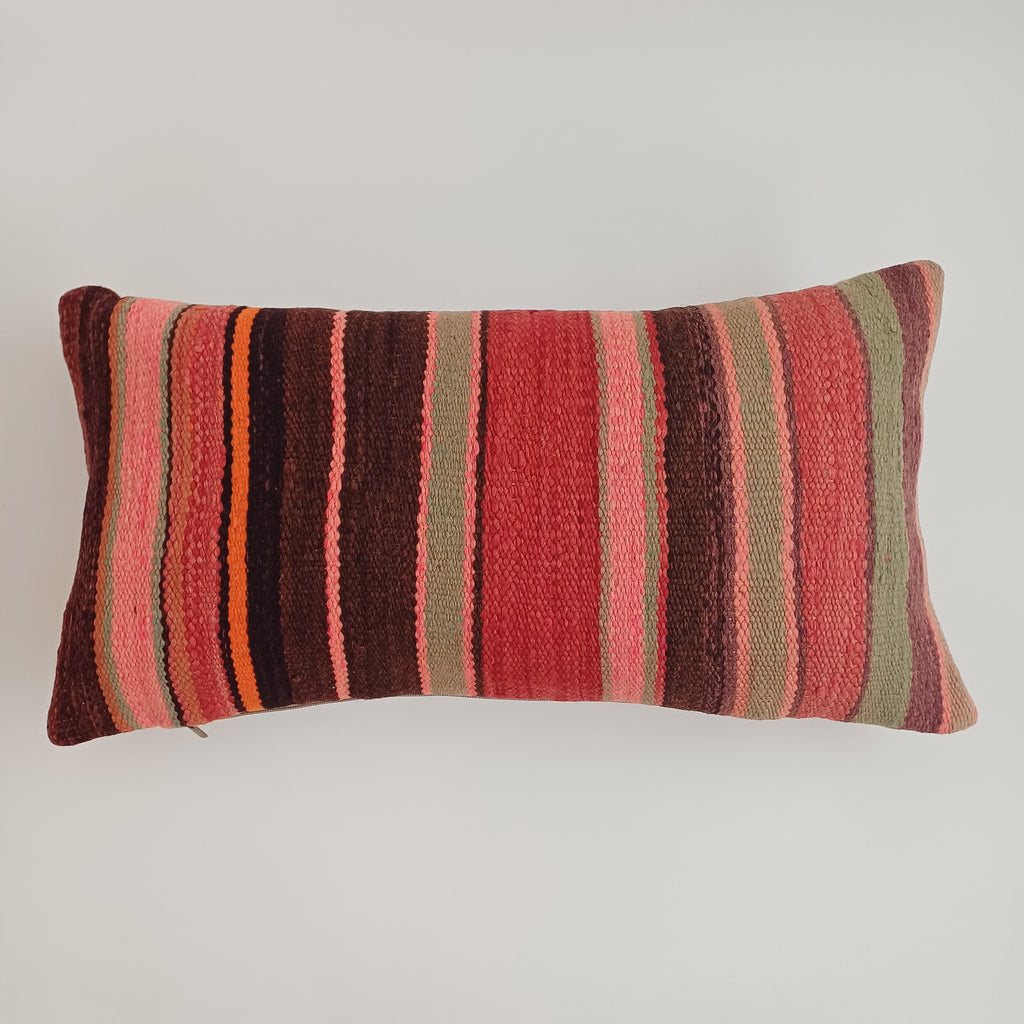Moroccan Handmade Multicoloured Rug Cushion Cover 24''x12'' / 60x30 CM