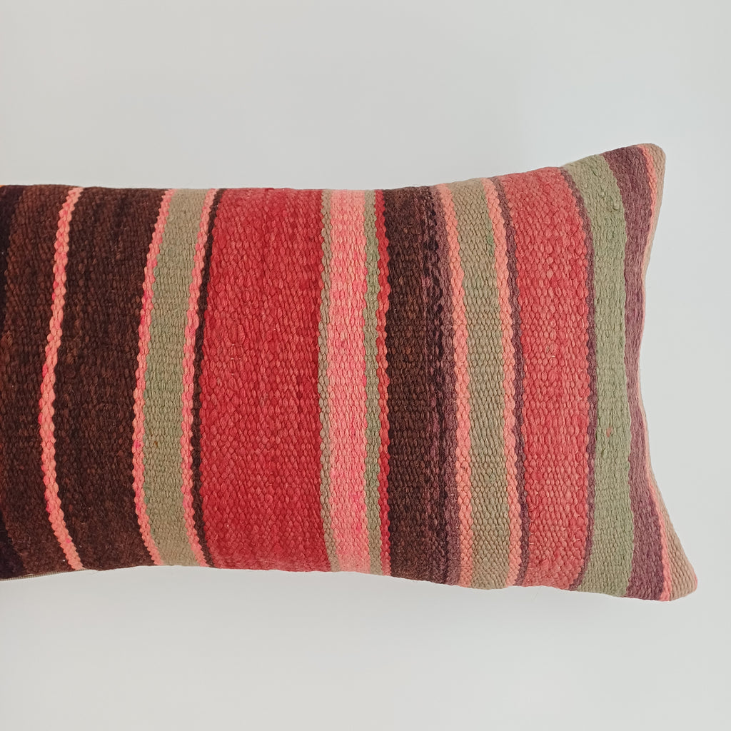 Moroccan Handmade Multicoloured Rug Cushion Cover 24''x12'' / 60x30 CM