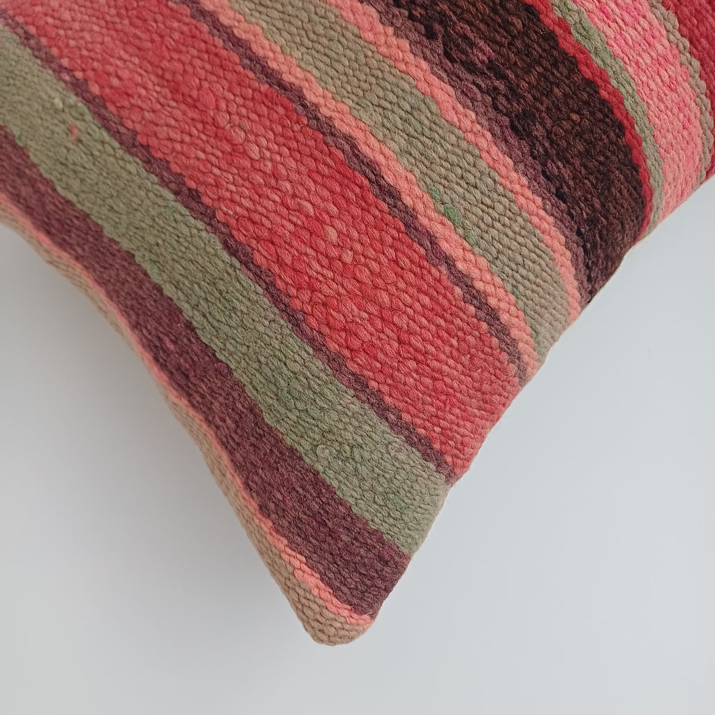Moroccan Handmade Multicoloured Rug Cushion Cover 24''x12'' / 60x30 CM