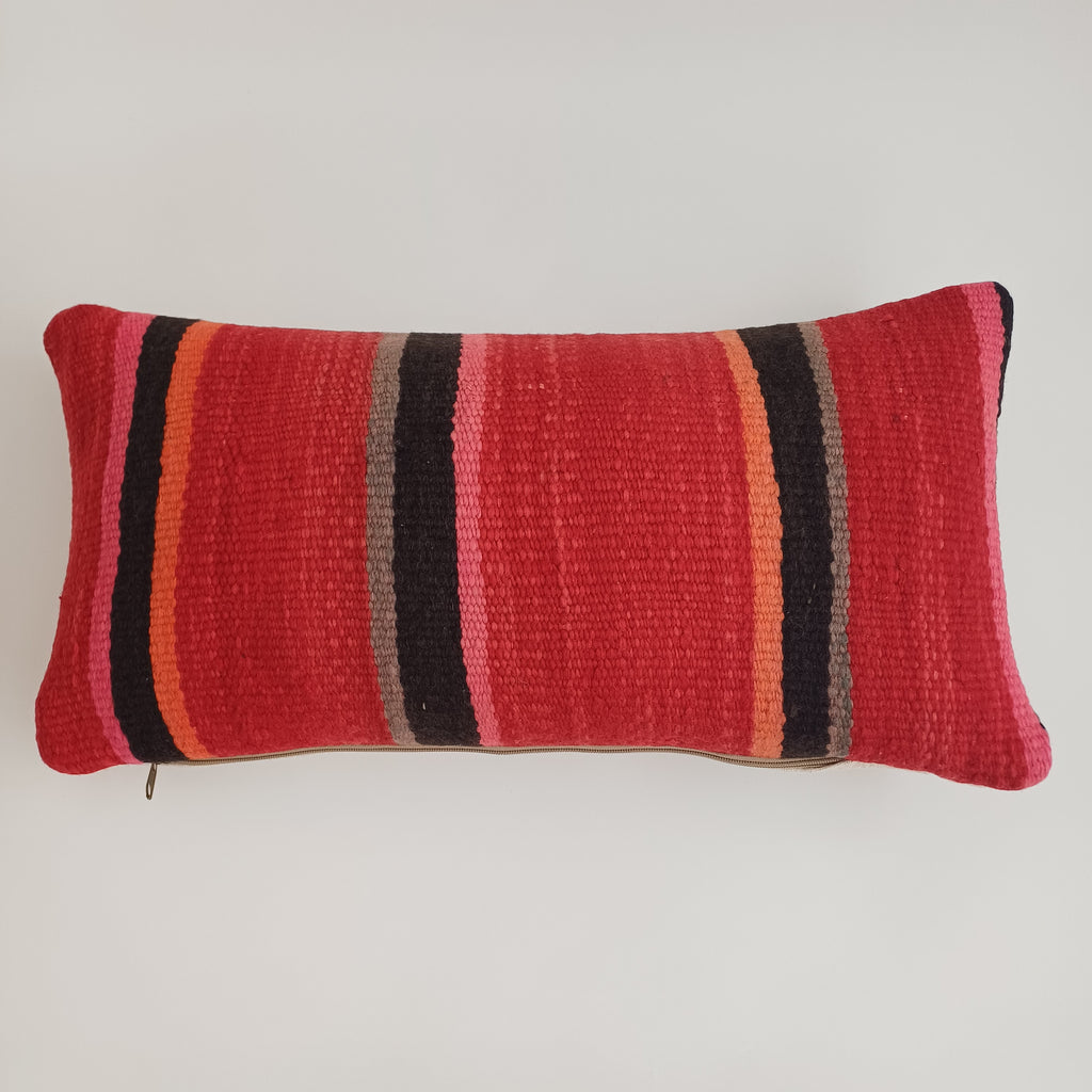 Moroccan Handmade Multicoloured Rug Cushion Cover 24''x12'' / 60x30 CM
