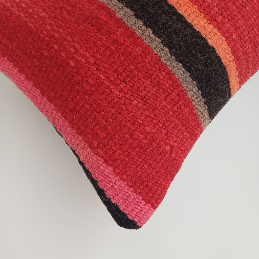 Moroccan Handmade Multicoloured Rug Cushion Cover 24''x12'' / 60x30 CM