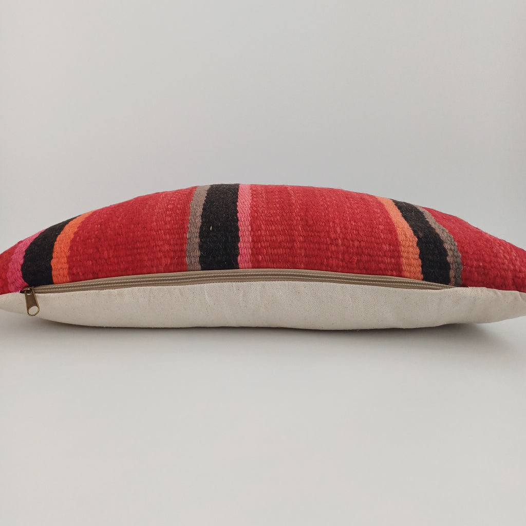 Moroccan Handmade Multicoloured Rug Cushion Cover 24''x12'' / 60x30 CM