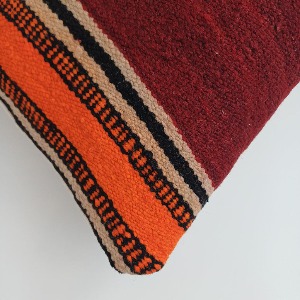 Moroccan Handmade Multicoloured Rug Cushion Cover 24''x12'' / 60x30 CM