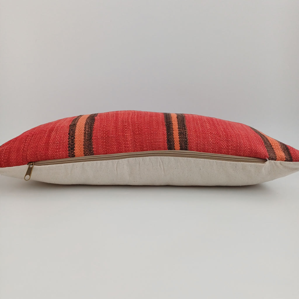 Moroccan Handmade Multicoloured Rug Cushion Cover 24''x12'' / 60x30 CM