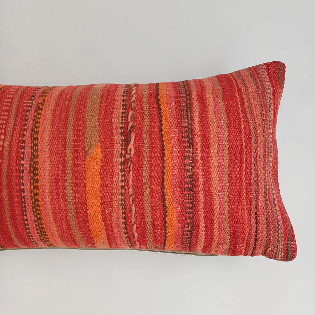 Moroccan Handmade Multicoloured Rug Cushion Cover 24''x12'' / 60x30 CM