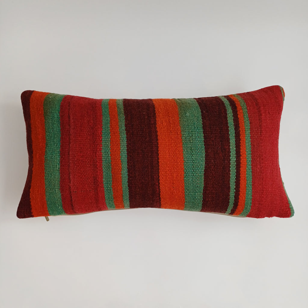 Moroccan Handmade Multicoloured Rug Cushion Cover 24''x12'' / 60x30 CM