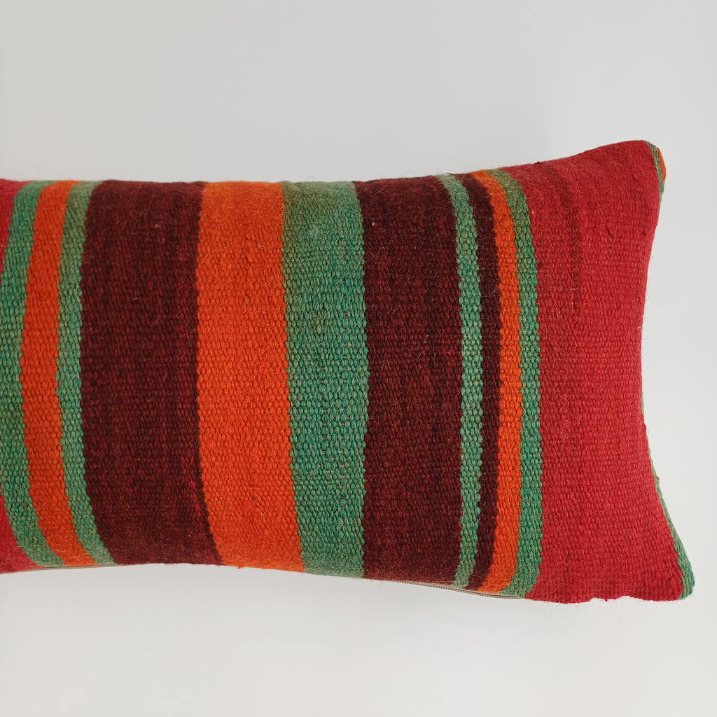 Moroccan Handmade Multicoloured Rug Cushion Cover 24''x12'' / 60x30 CM