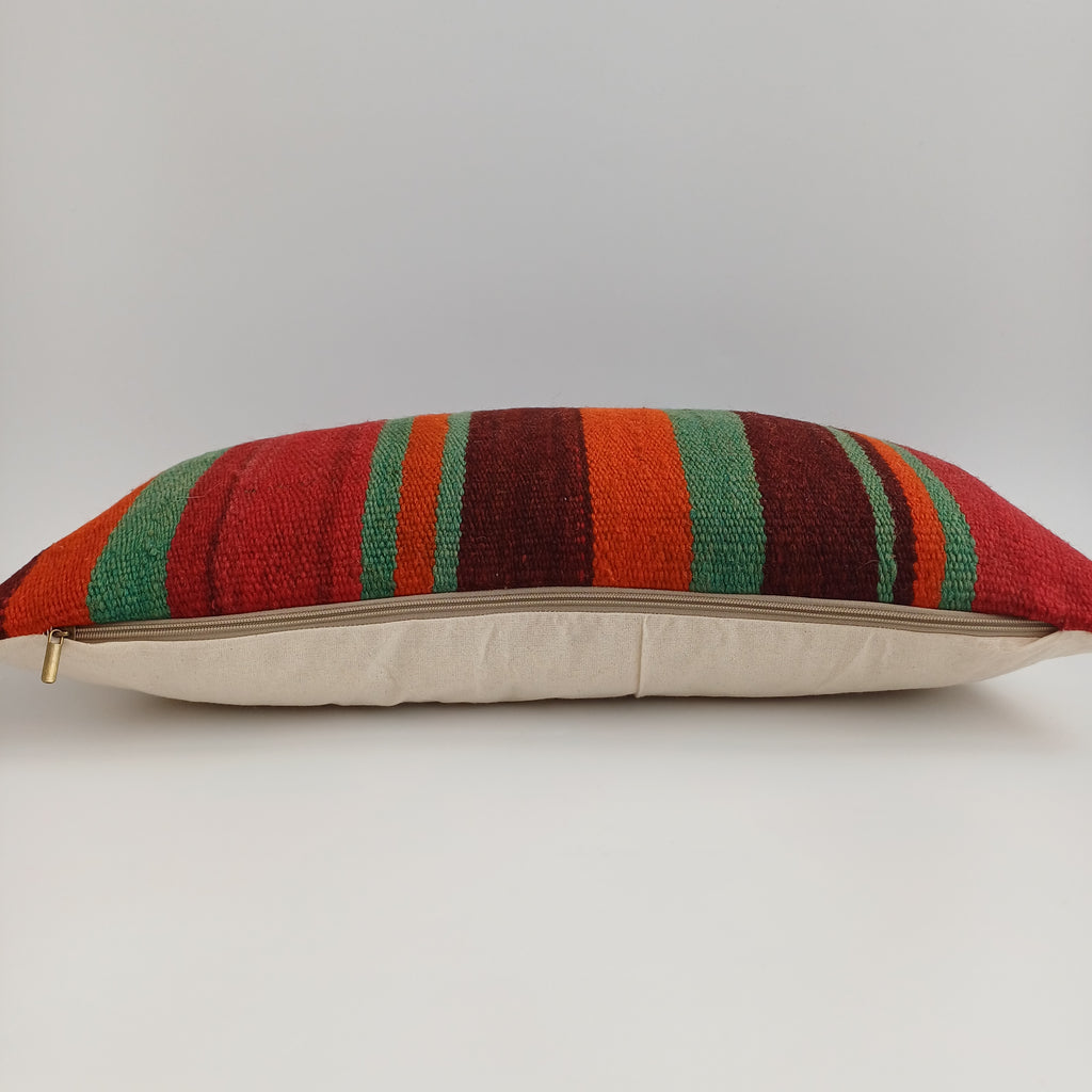 Moroccan Handmade Multicoloured Rug Cushion Cover 24''x12'' / 60x30 CM