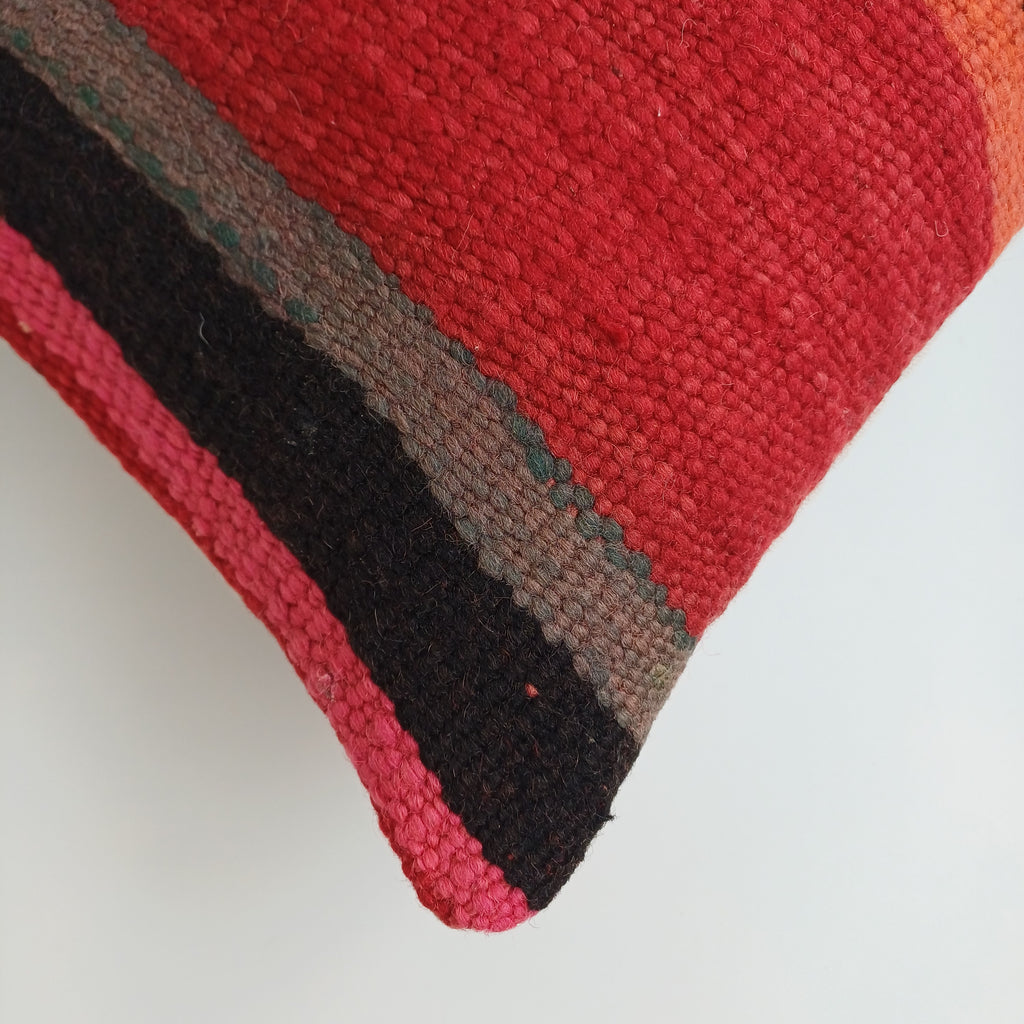 Moroccan Handmade Multicoloured Rug Cushion Cover 24''x12'' / 60x30 CM