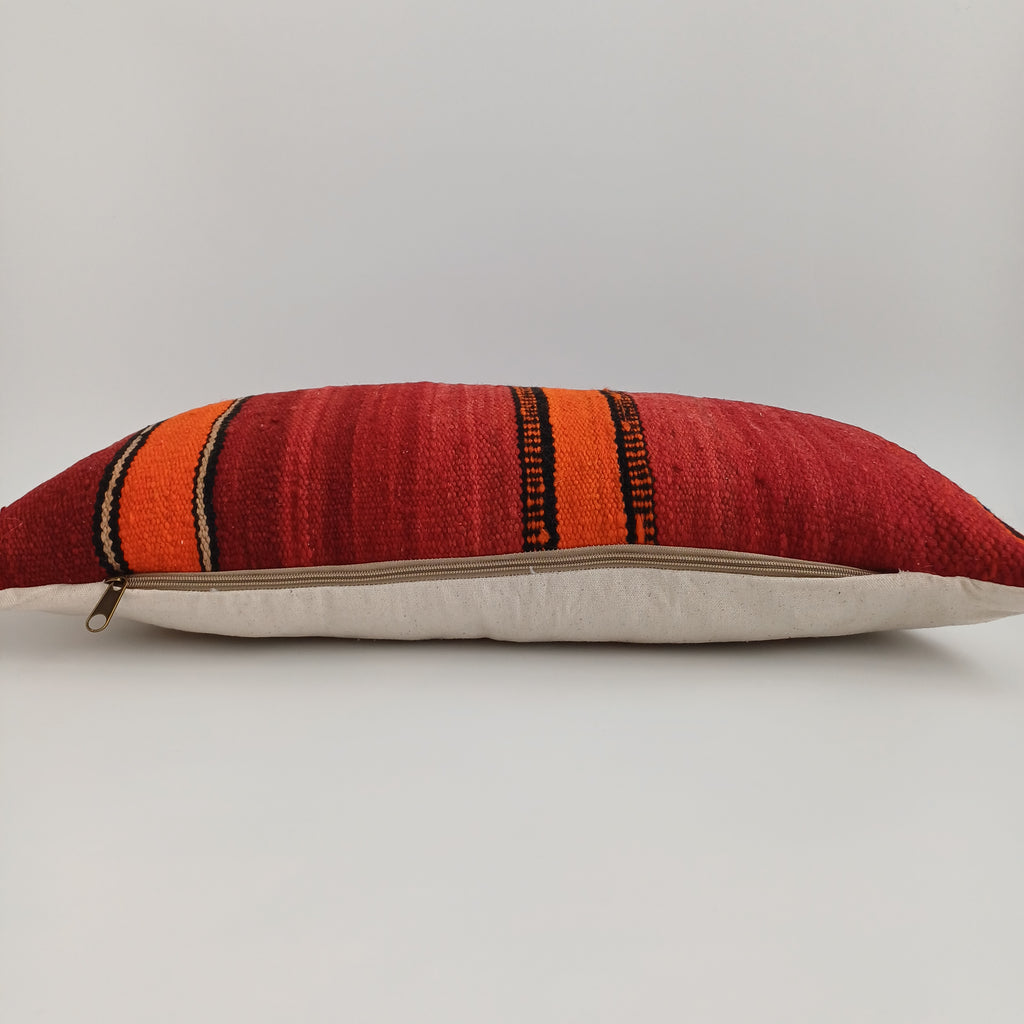 Moroccan Handmade Multicoloured Rug Cushion Cover 24''x12'' / 60x30 CM