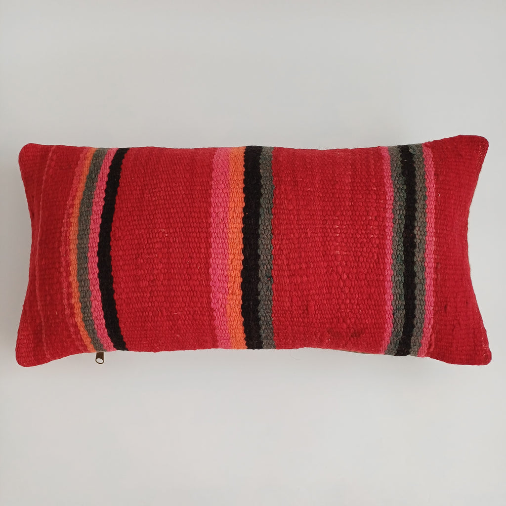Moroccan Handmade Multicoloured Rug Cushion Cover 24''x12'' / 60x30 CM