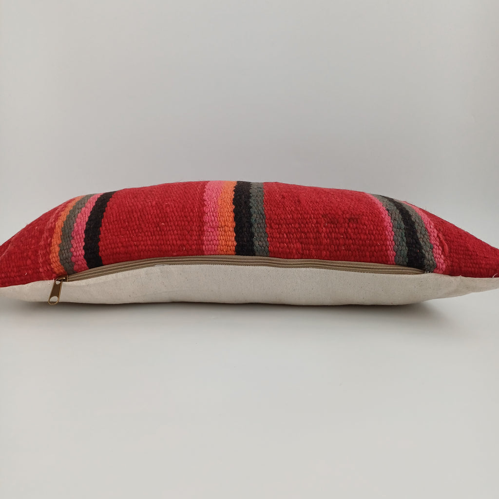Moroccan Handmade Multicoloured Rug Cushion Cover 24''x12'' / 60x30 CM