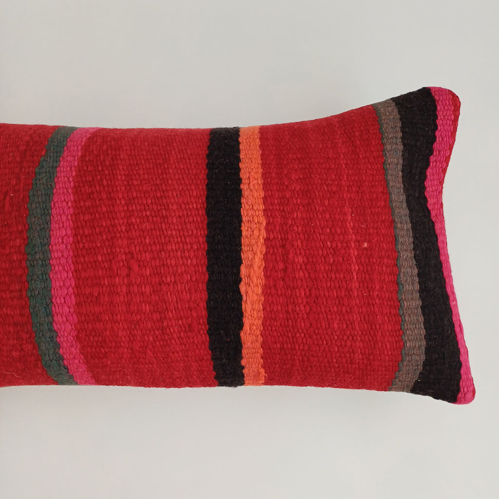 Moroccan Handmade Multicoloured Rug Cushion Cover 24''x12'' / 60x30 CM