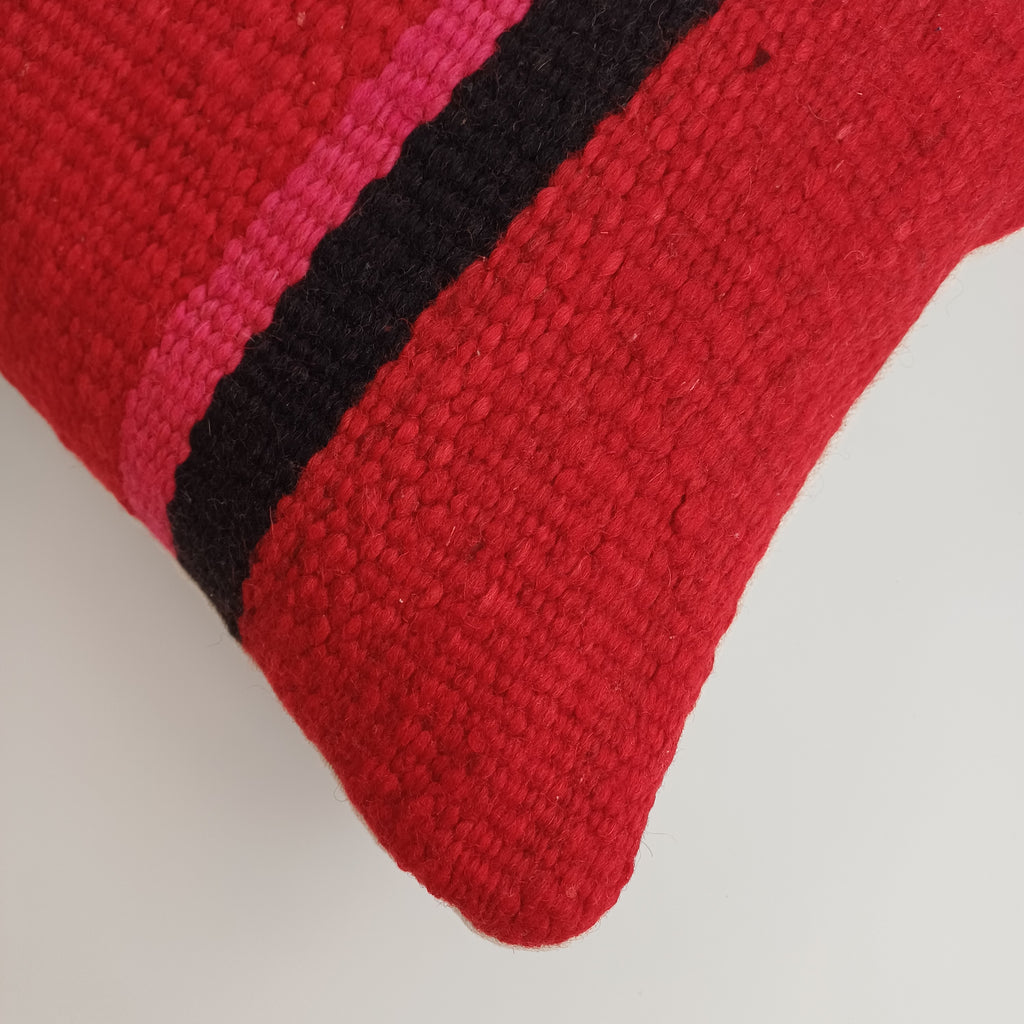 Moroccan Handmade Multicoloured Rug Cushion Cover 24''x12'' / 60x30 CM