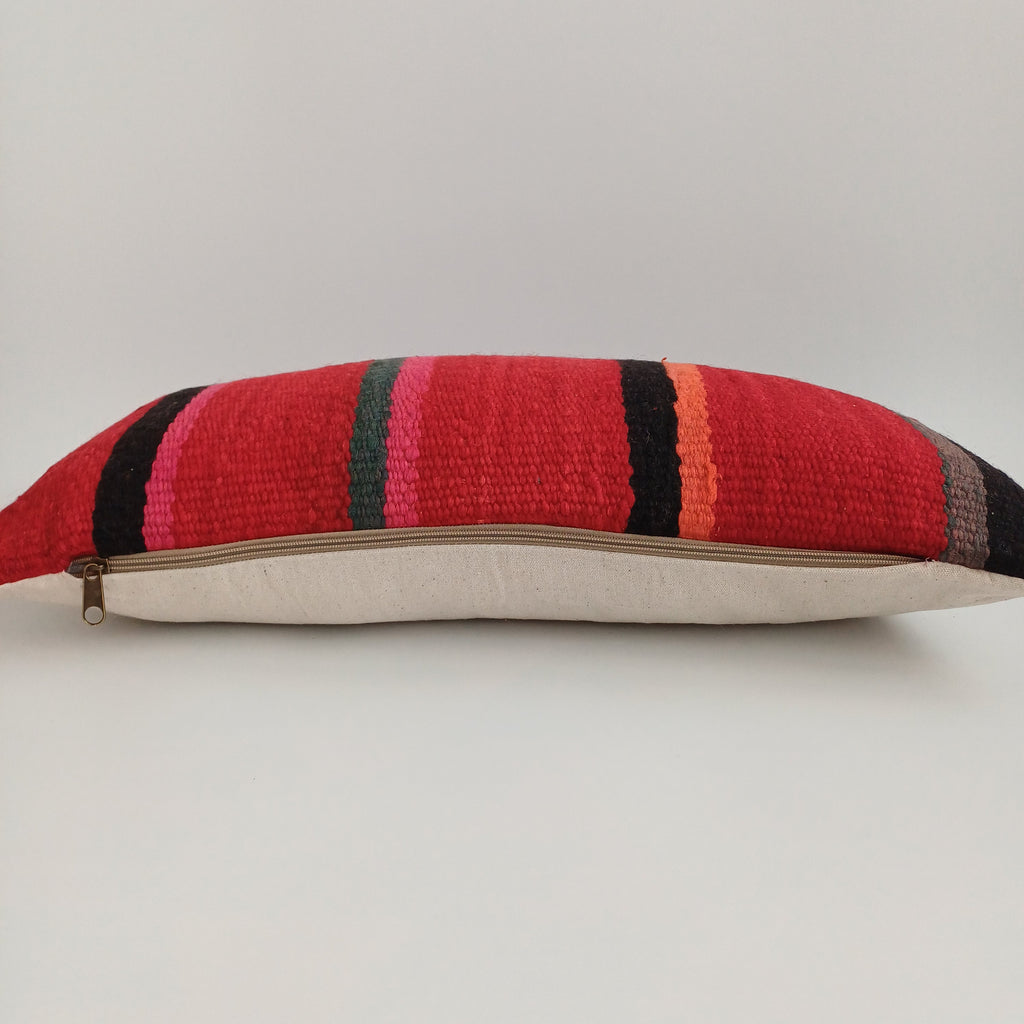 Moroccan Handmade Multicoloured Rug Cushion Cover 24''x12'' / 60x30 CM