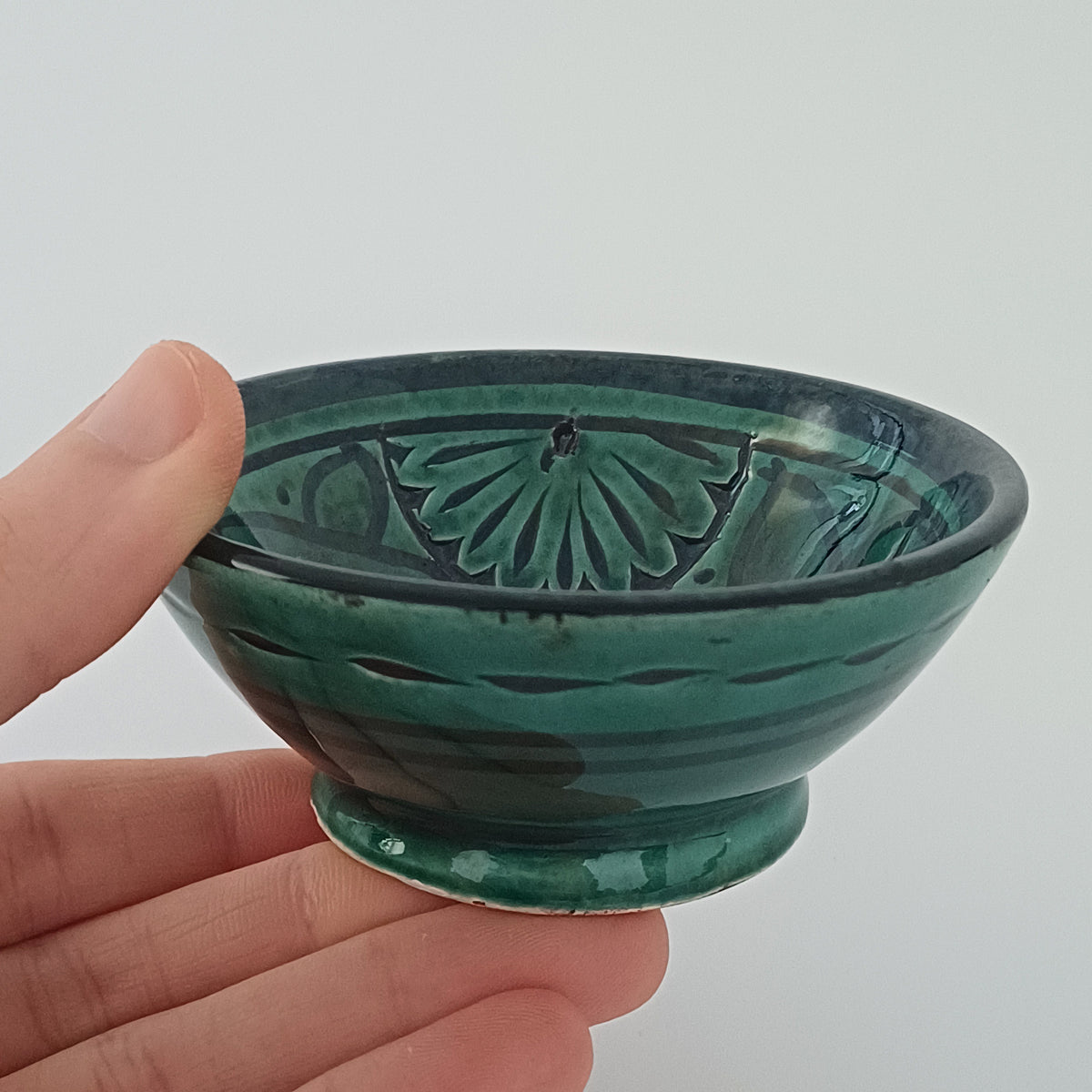 Moroccan Hand-Painted Multicoloured Mini Ceramic Dip Bowl 9x9 CM