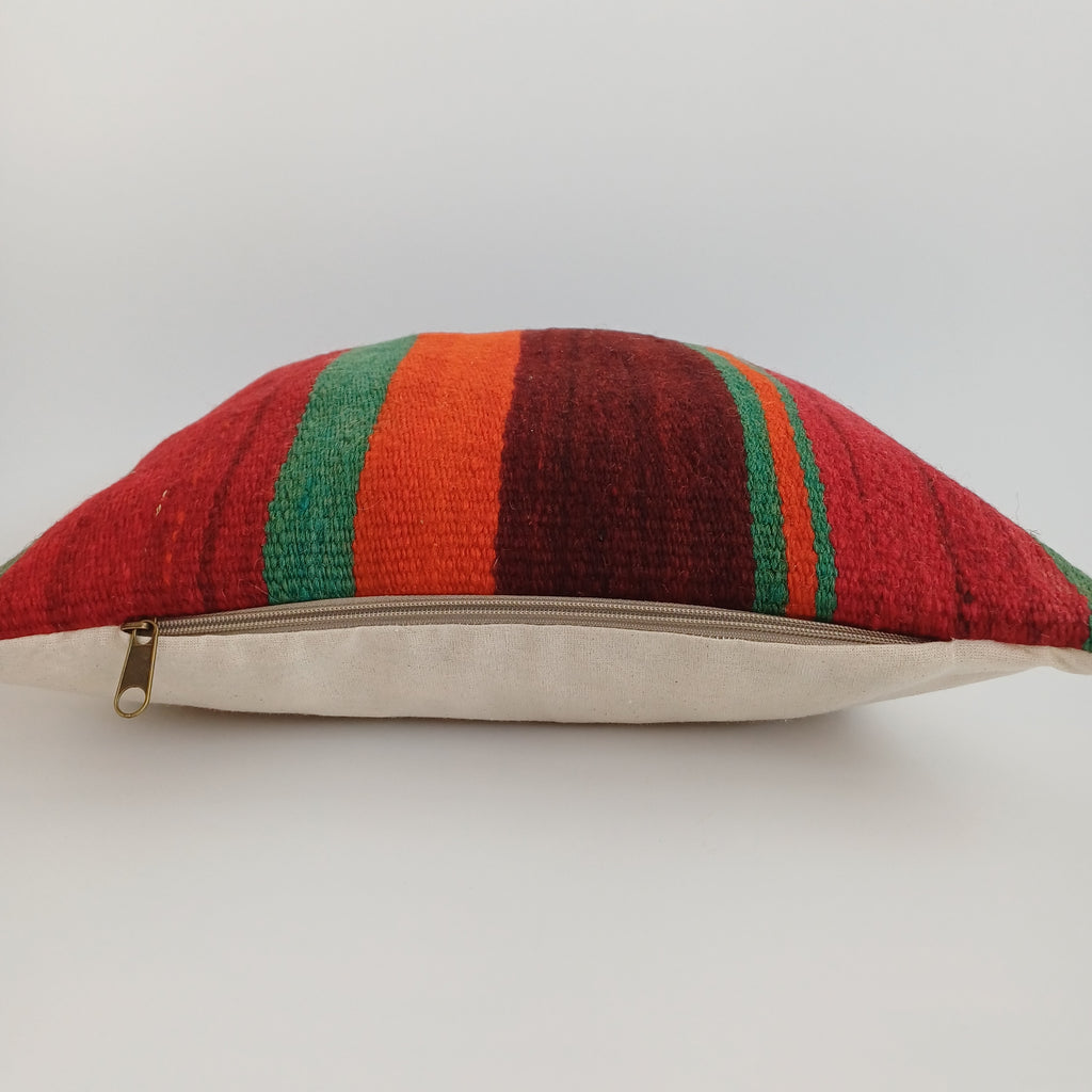 Moroccan Handmade Multicoloured Rug Cushion Cover 16''x16'' / 40x40 CM