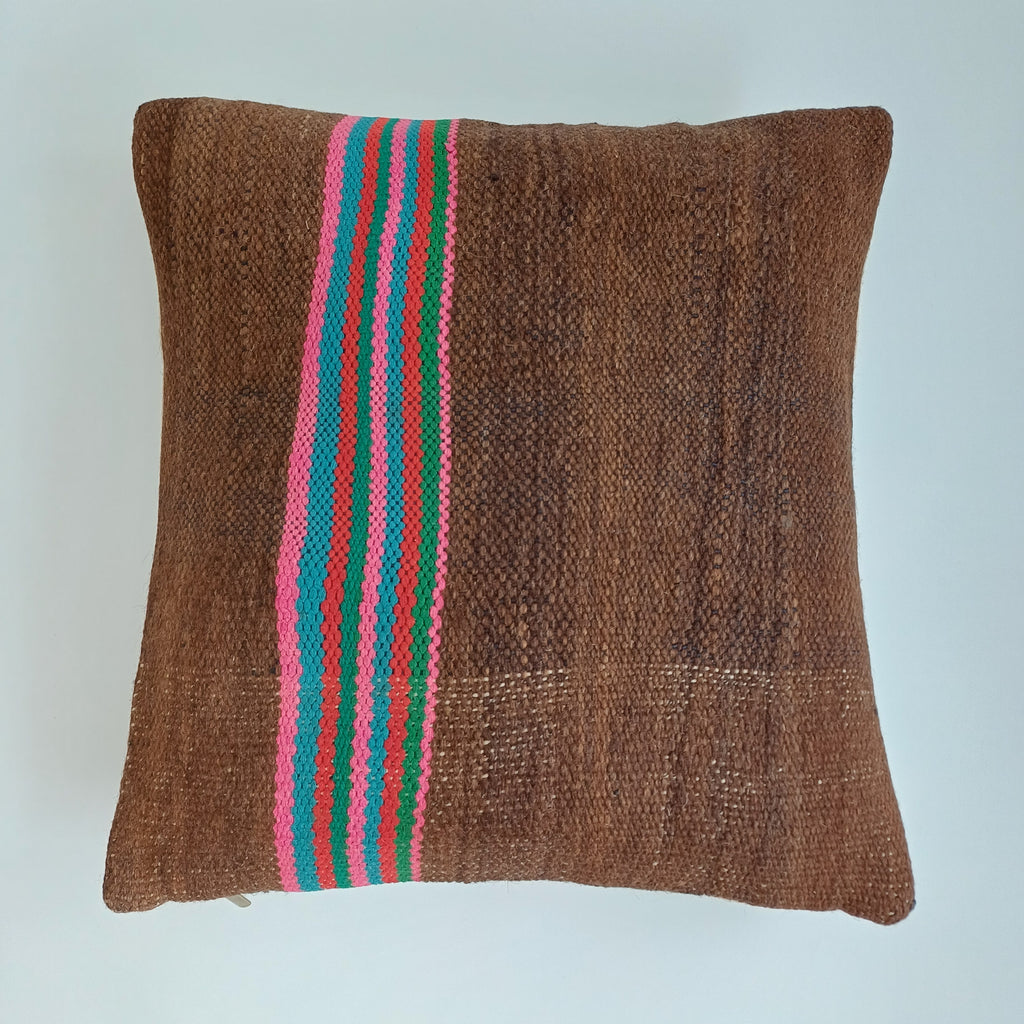 Moroccan Handmade Multicoloured Rug Cushion Cover 16''x16'' / 40x40 CM