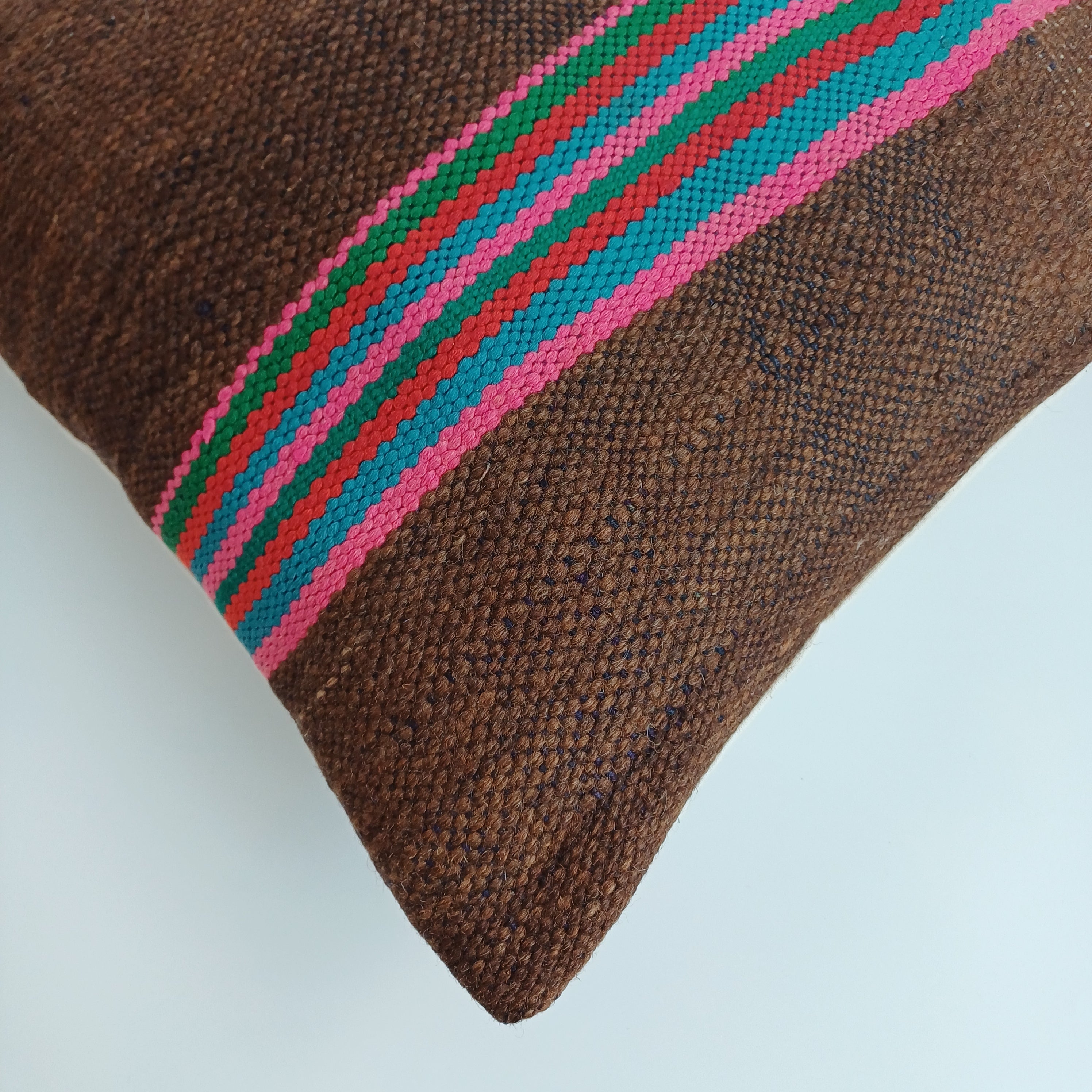 Moroccan Handmade Multicoloured Rug Cushion Cover 16''x16'' / 40x40 CM