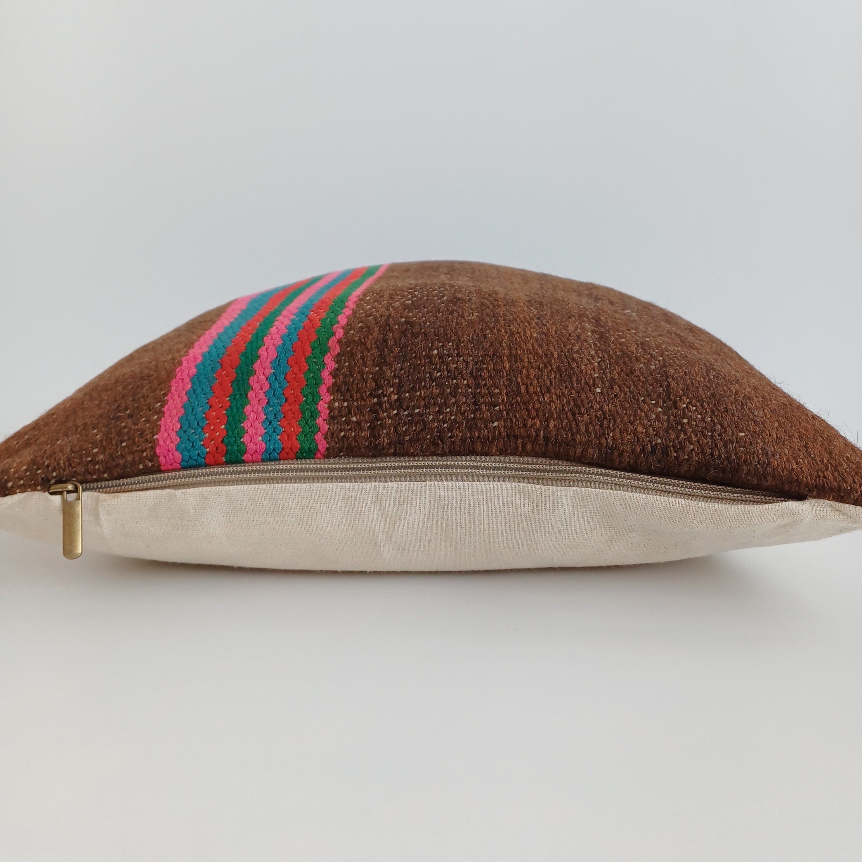 Moroccan Handmade Multicoloured Rug Cushion Cover 16''x16'' / 40x40 CM