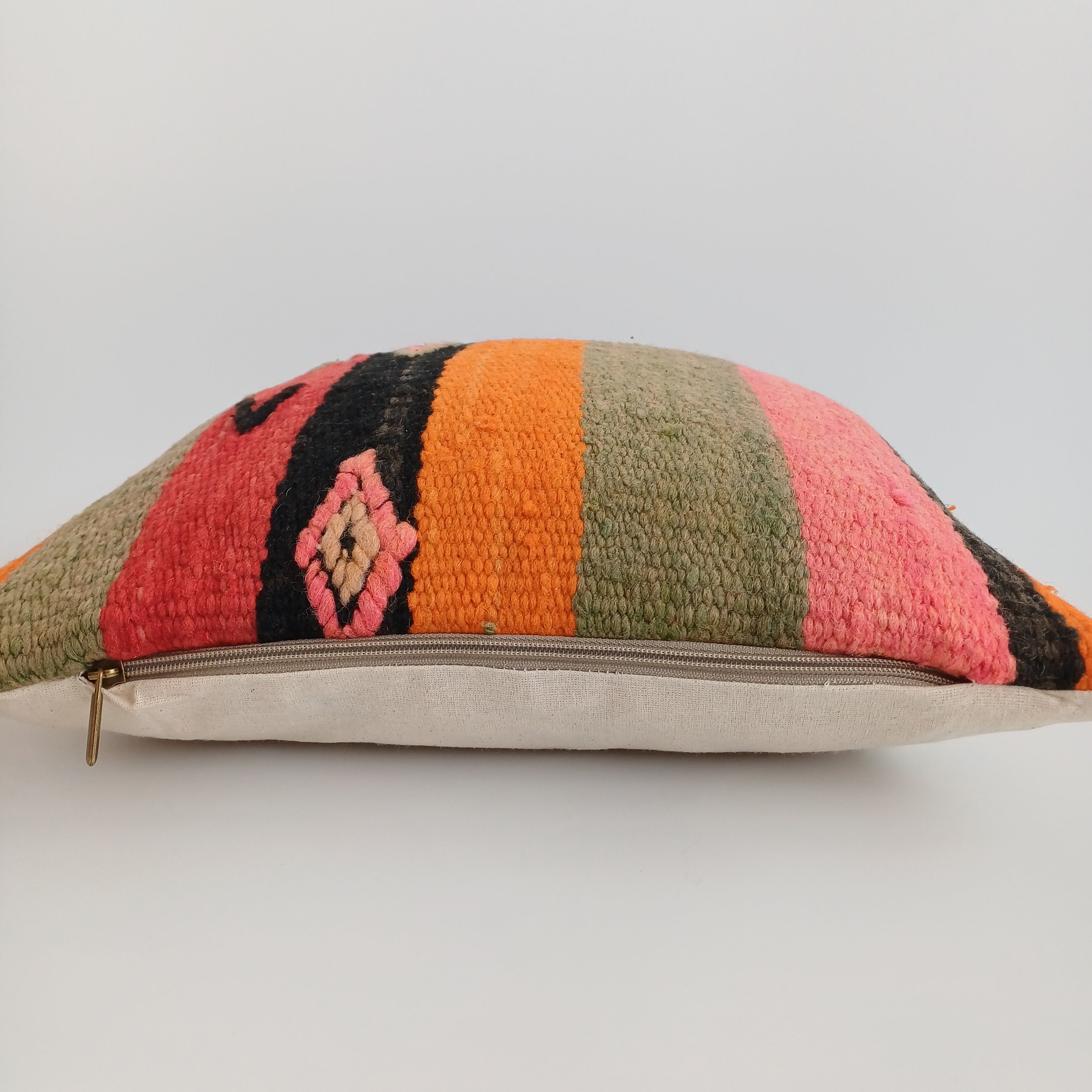 Moroccan Handmade Multicoloured Rug Cushion Cover 16''x16'' / 40x40 CM