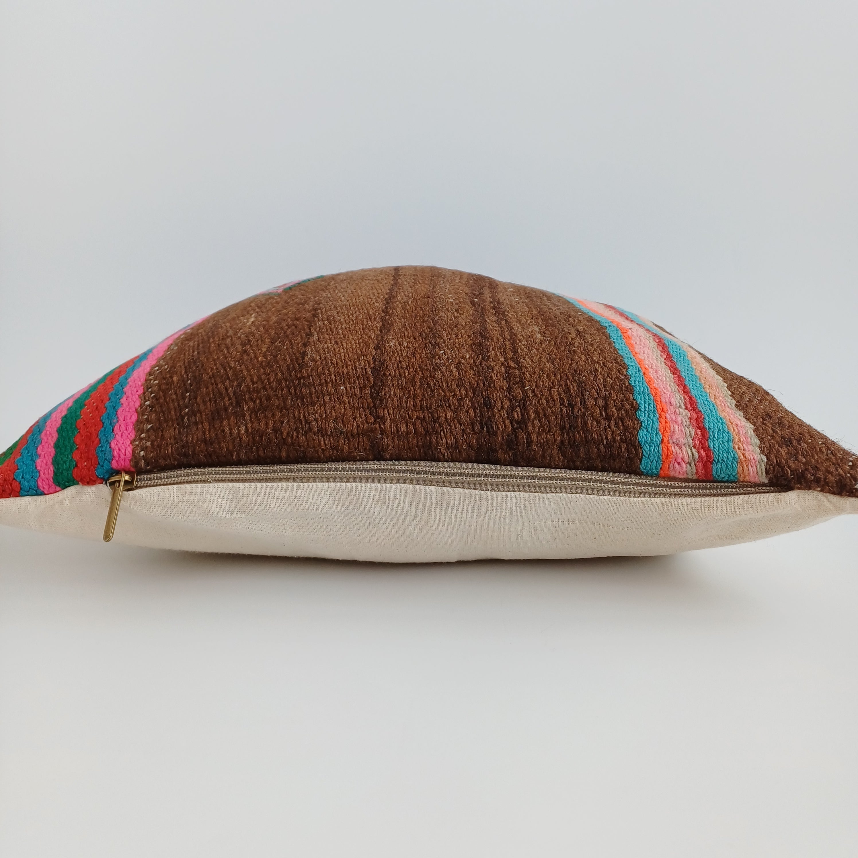Moroccan Handmade Multicoloured Rug Cushion Cover 16''x16'' / 40x40 CM
