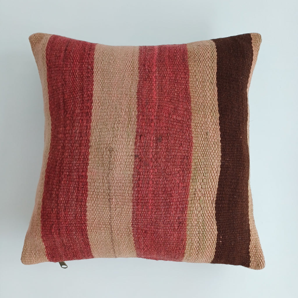Moroccan Handmade Multicoloured Rug Cushion Cover 16''x16'' / 40x40 CM