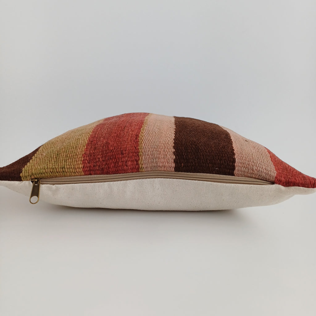 Moroccan Handmade Multicoloured Rug Cushion Cover 16''x16'' / 40x40 CM