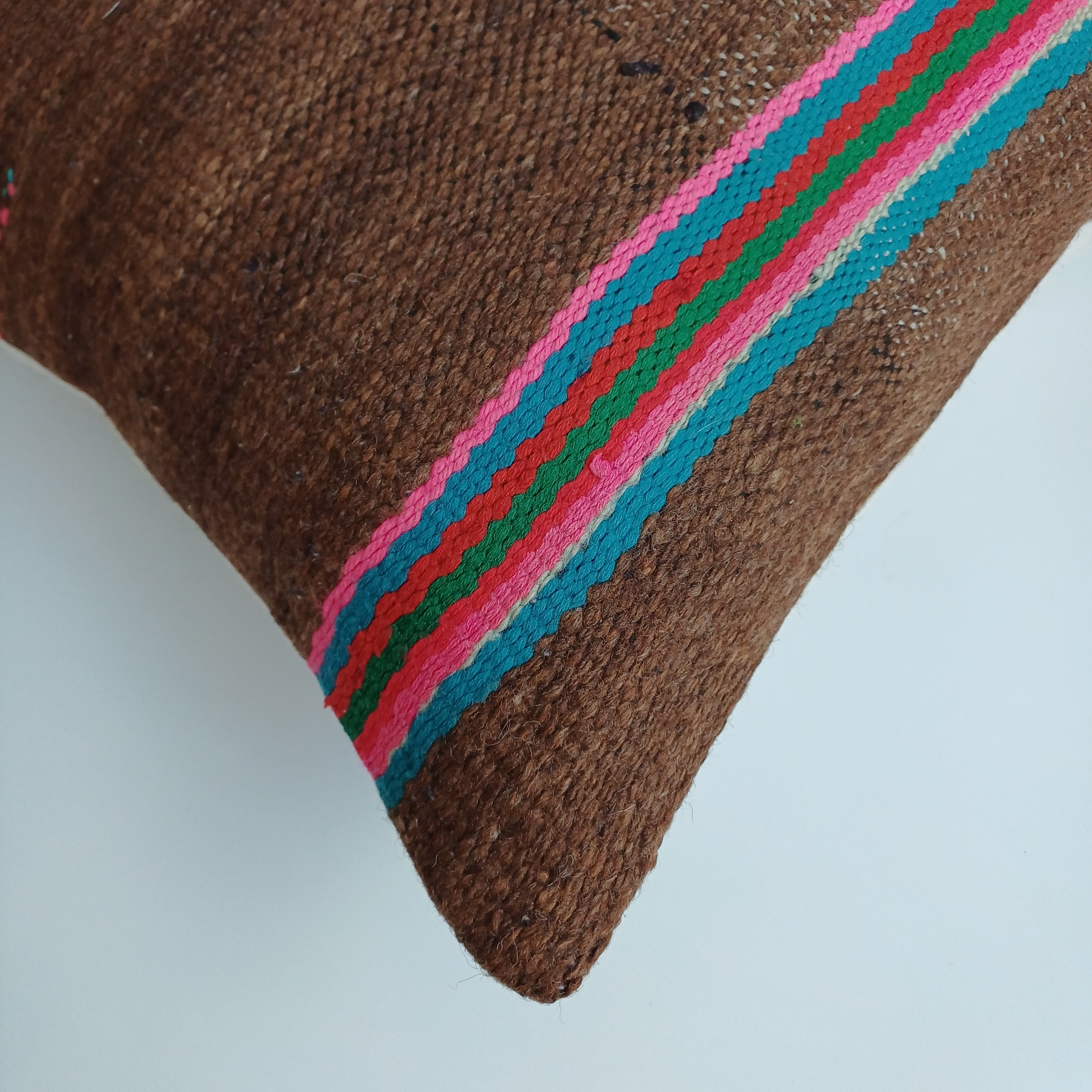Moroccan Handmade Multicoloured Rug Cushion Cover 16''x16'' / 40x40 CM