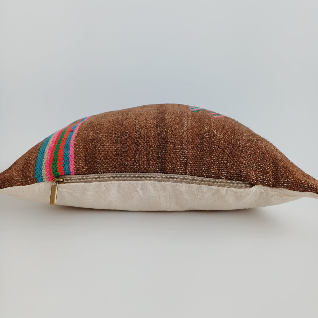 Moroccan Handmade Multicoloured Rug Cushion Cover 16''x16'' / 40x40 CM