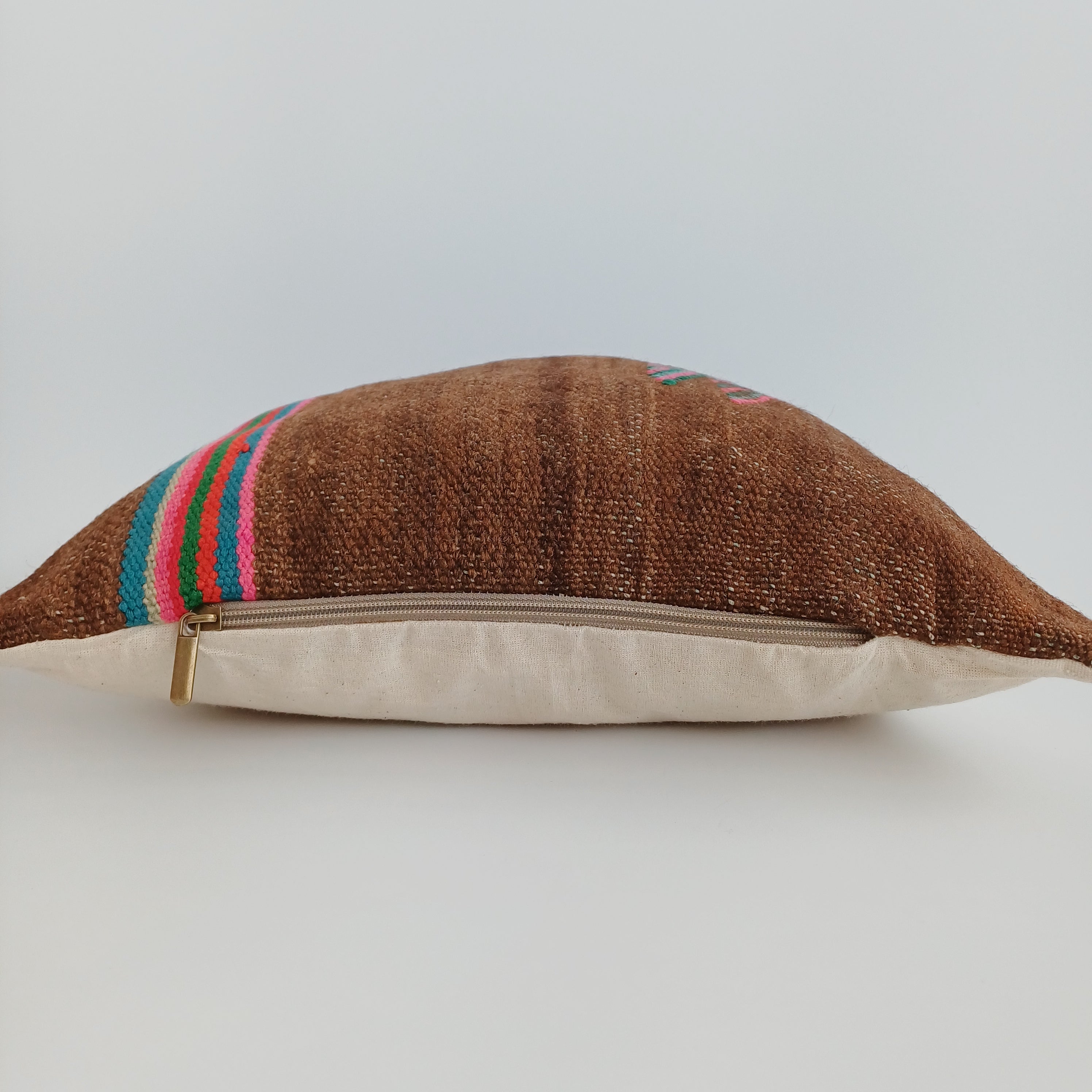 Moroccan Handmade Multicoloured Rug Cushion Cover 16''x16'' / 40x40 CM