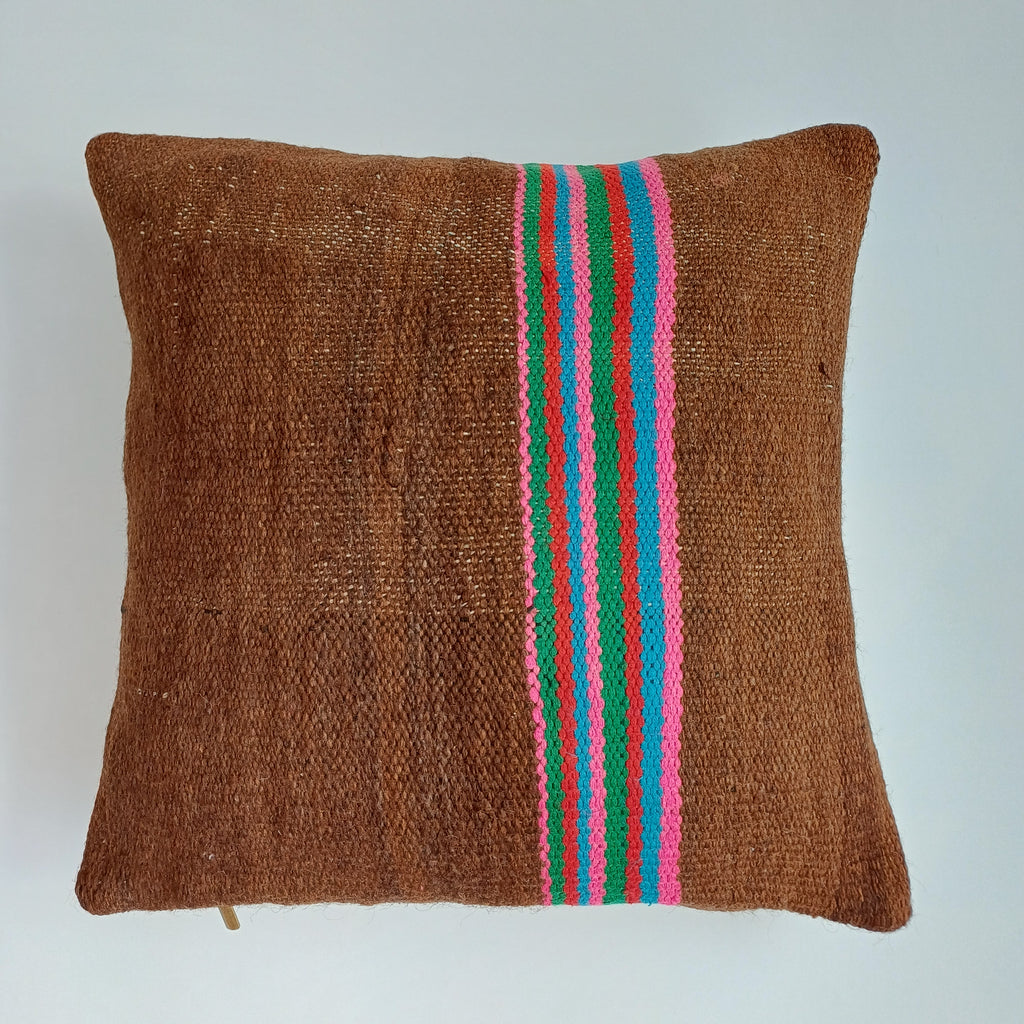 Moroccan Handmade Multicoloured Rug Cushion Cover 16''x16'' / 40x40 CM