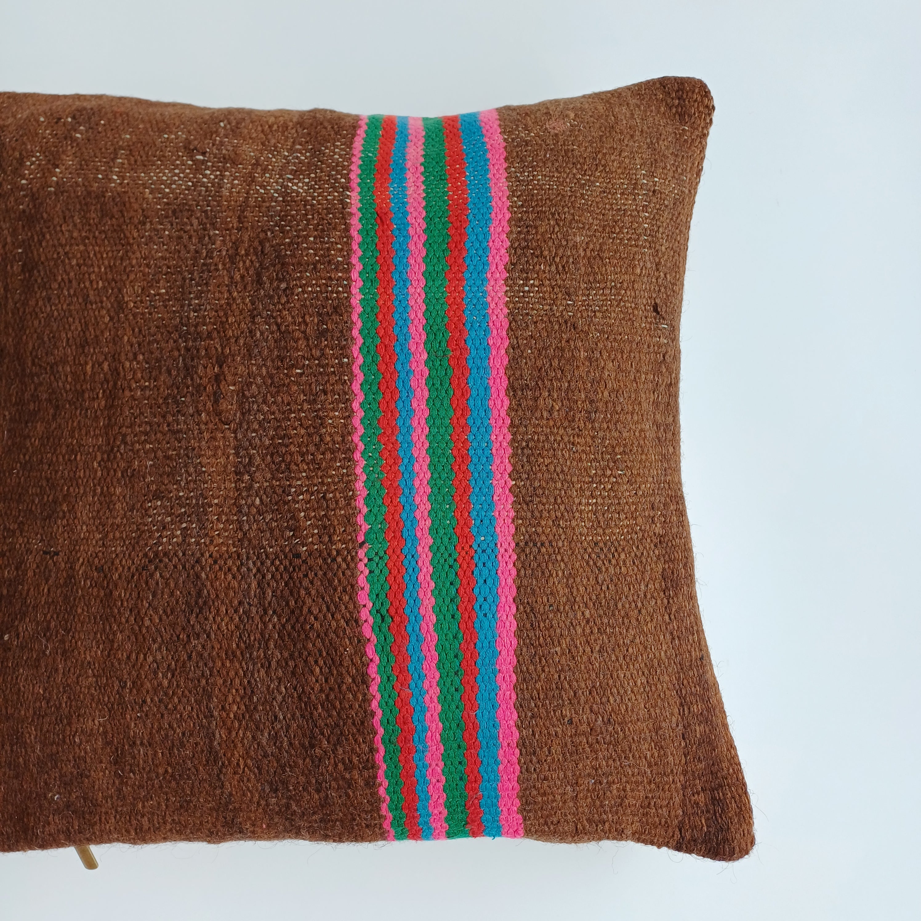 Moroccan Handmade Multicoloured Rug Cushion Cover 16''x16'' / 40x40 CM
