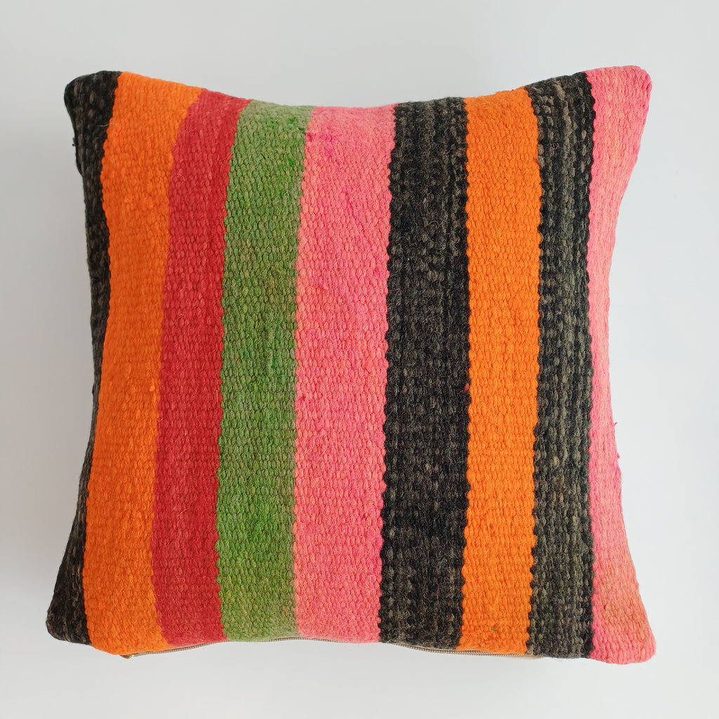 Moroccan Handmade Multicoloured Rug Cushion Cover 16''x16'' / 40x40 CM