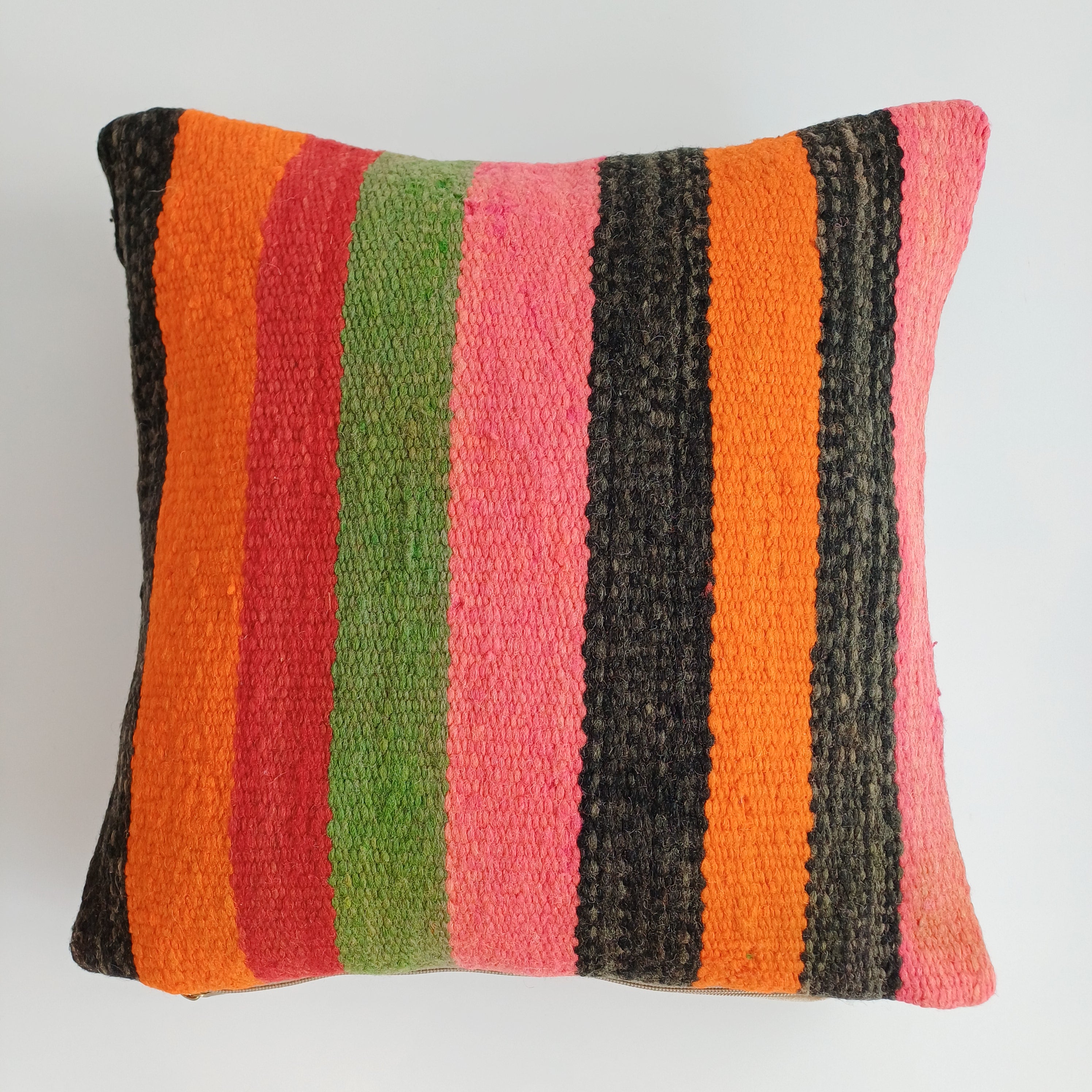 Moroccan Handmade Multicoloured Rug Cushion Cover 16''x16'' / 40x40 CM