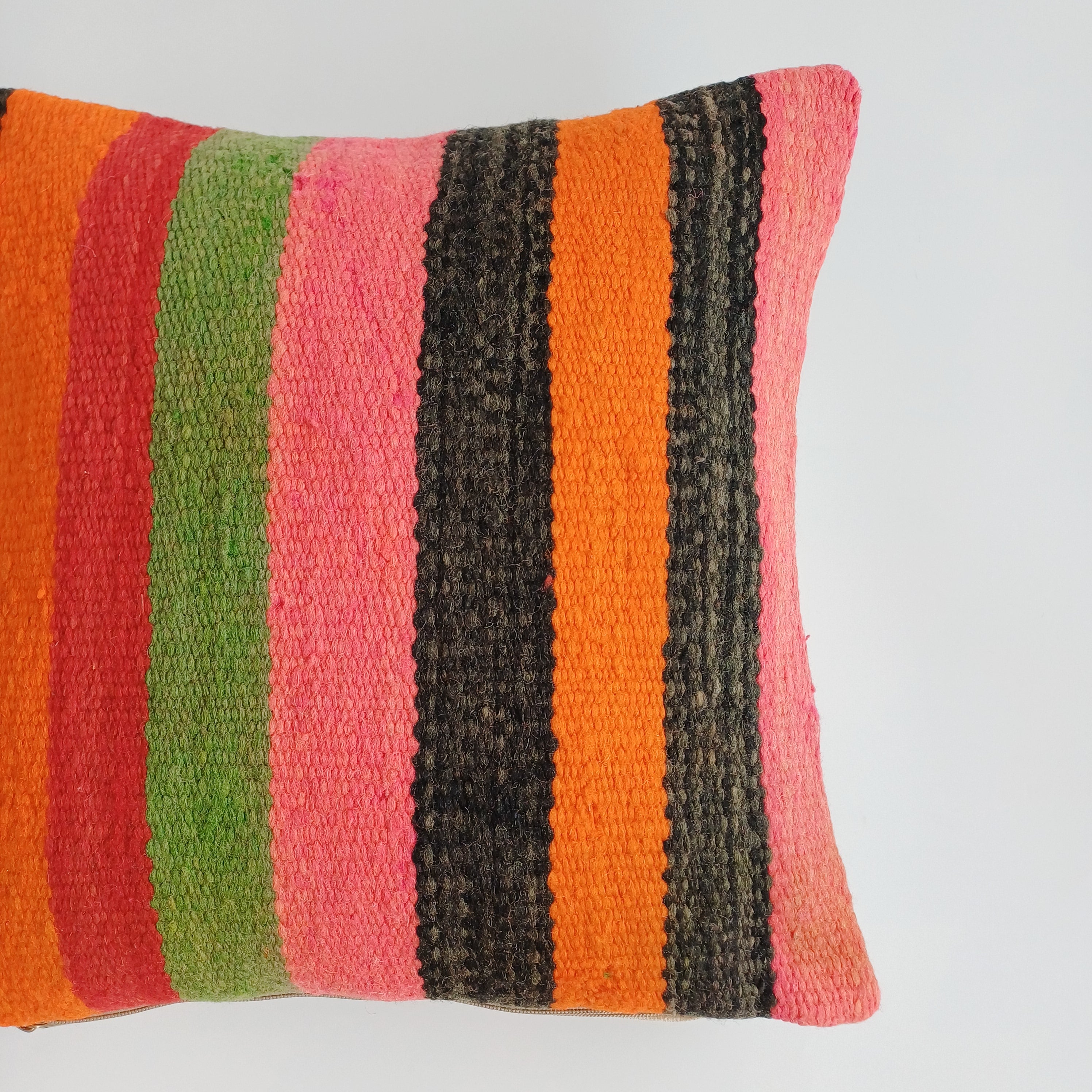 Moroccan Handmade Multicoloured Rug Cushion Cover 16''x16'' / 40x40 CM