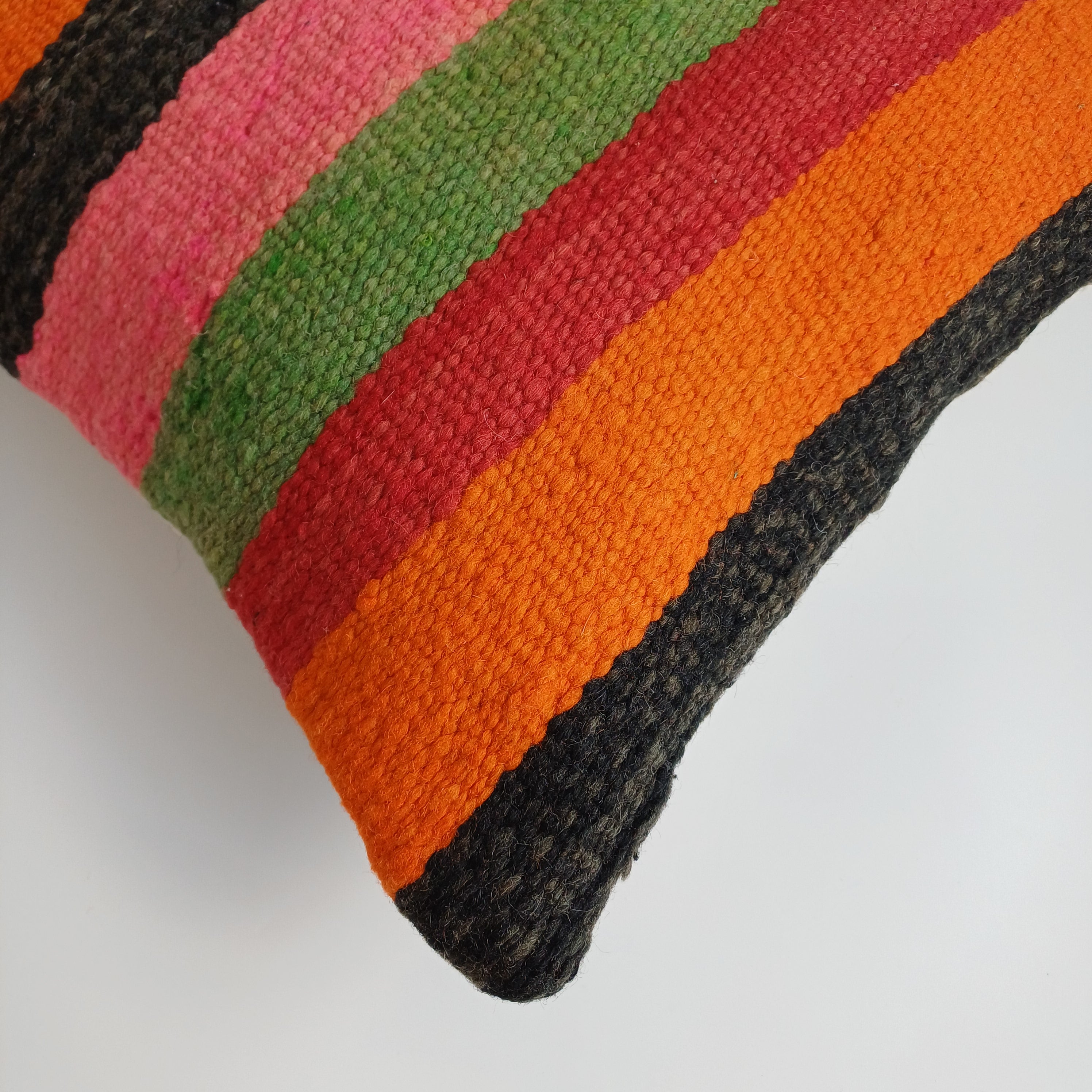 Moroccan Handmade Multicoloured Rug Cushion Cover 16''x16'' / 40x40 CM
