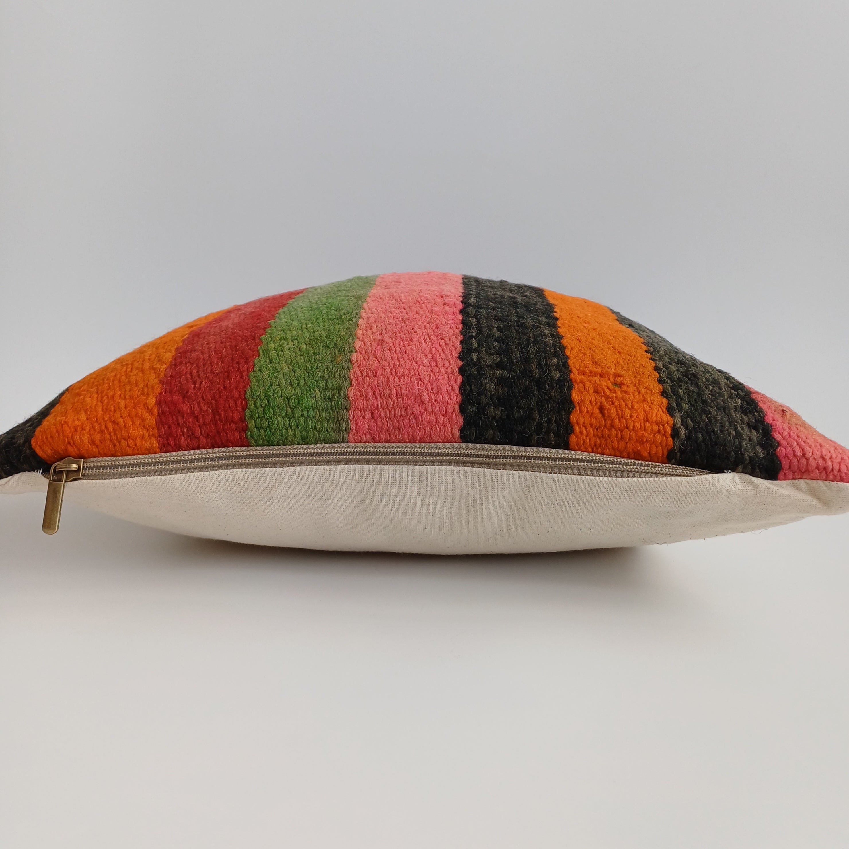 Moroccan Handmade Multicoloured Rug Cushion Cover 16''x16'' / 40x40 CM