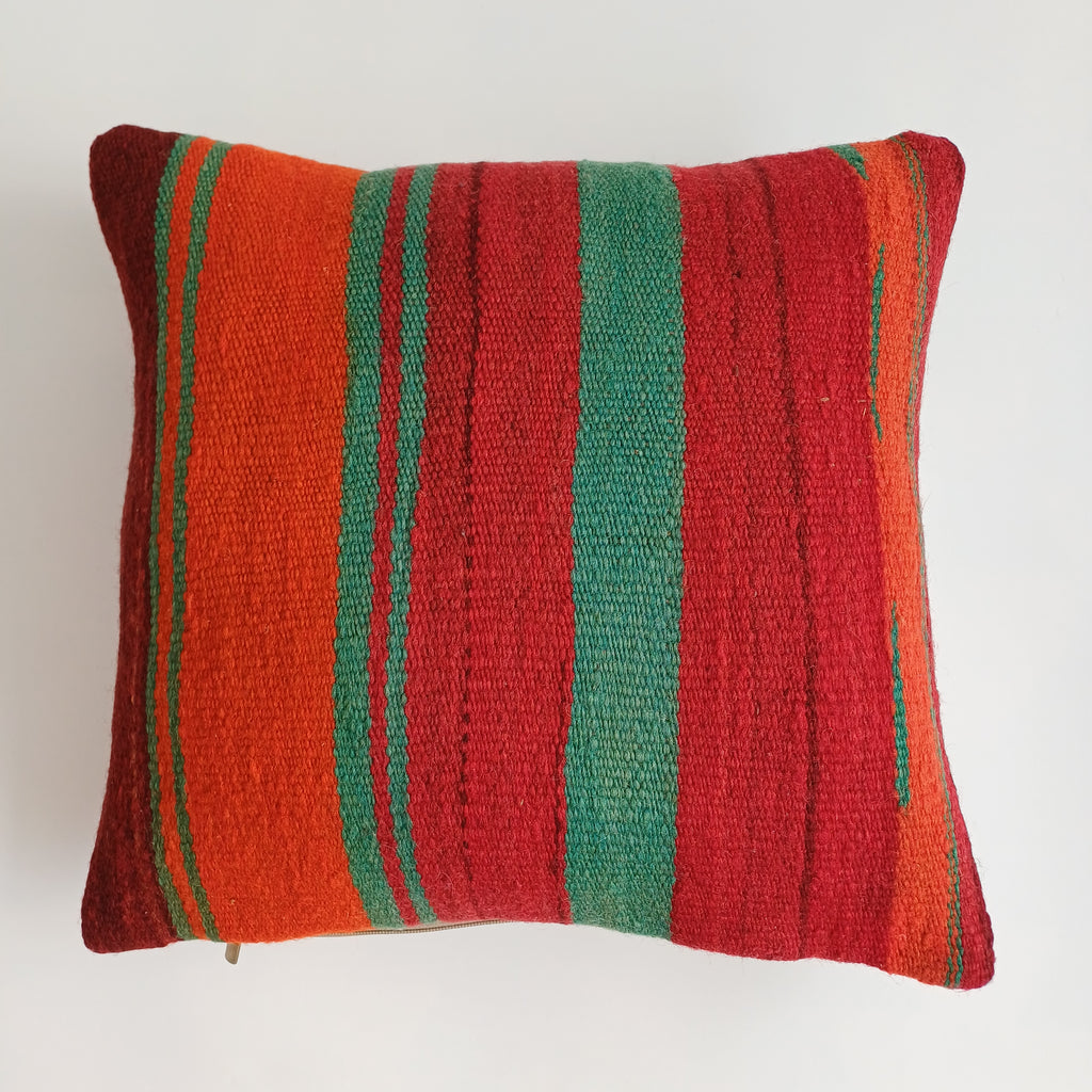 Moroccan Handmade Multicoloured Rug Cushion Cover 16''x16'' / 40x40 CM