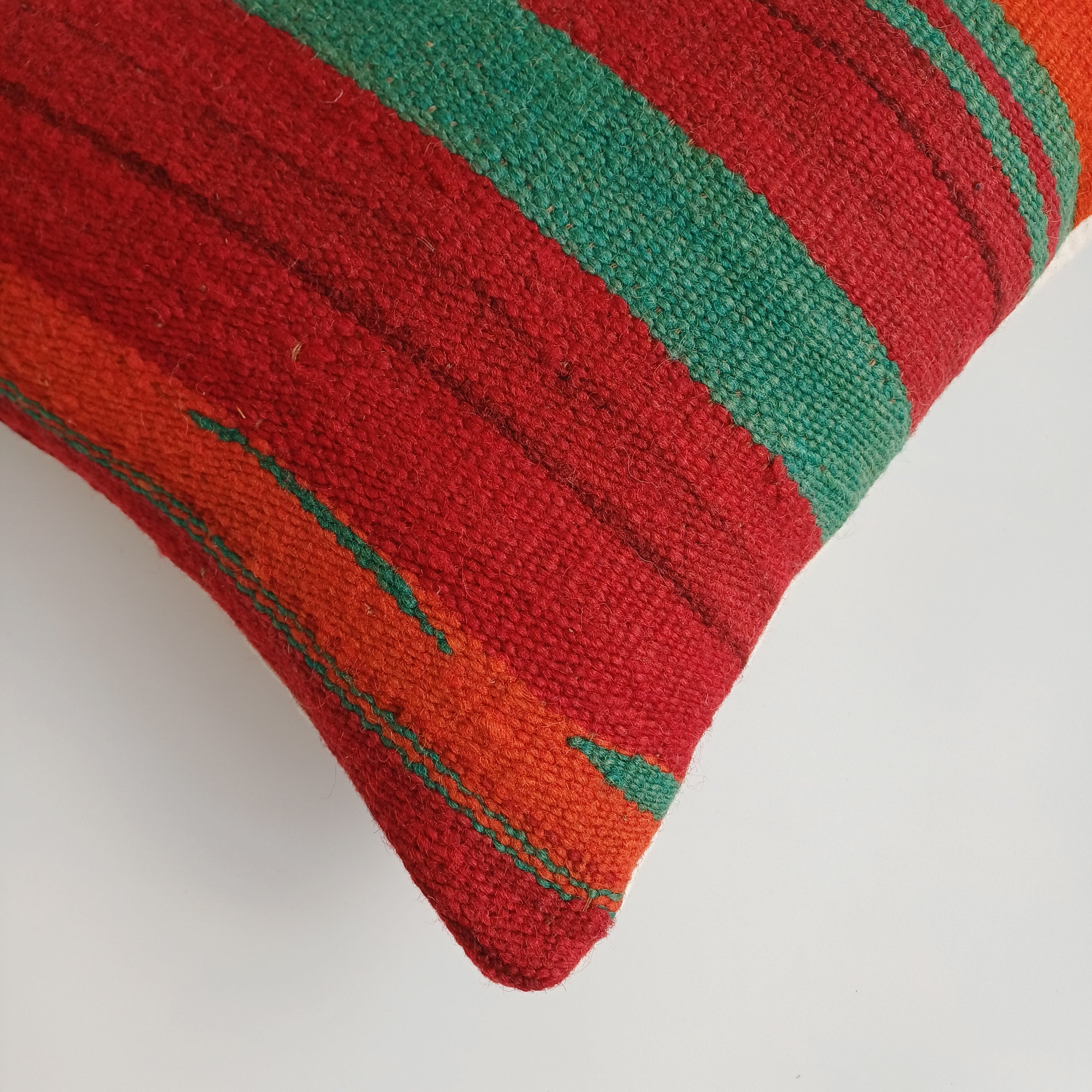 Moroccan Handmade Multicoloured Rug Cushion Cover 16''x16'' / 40x40 CM