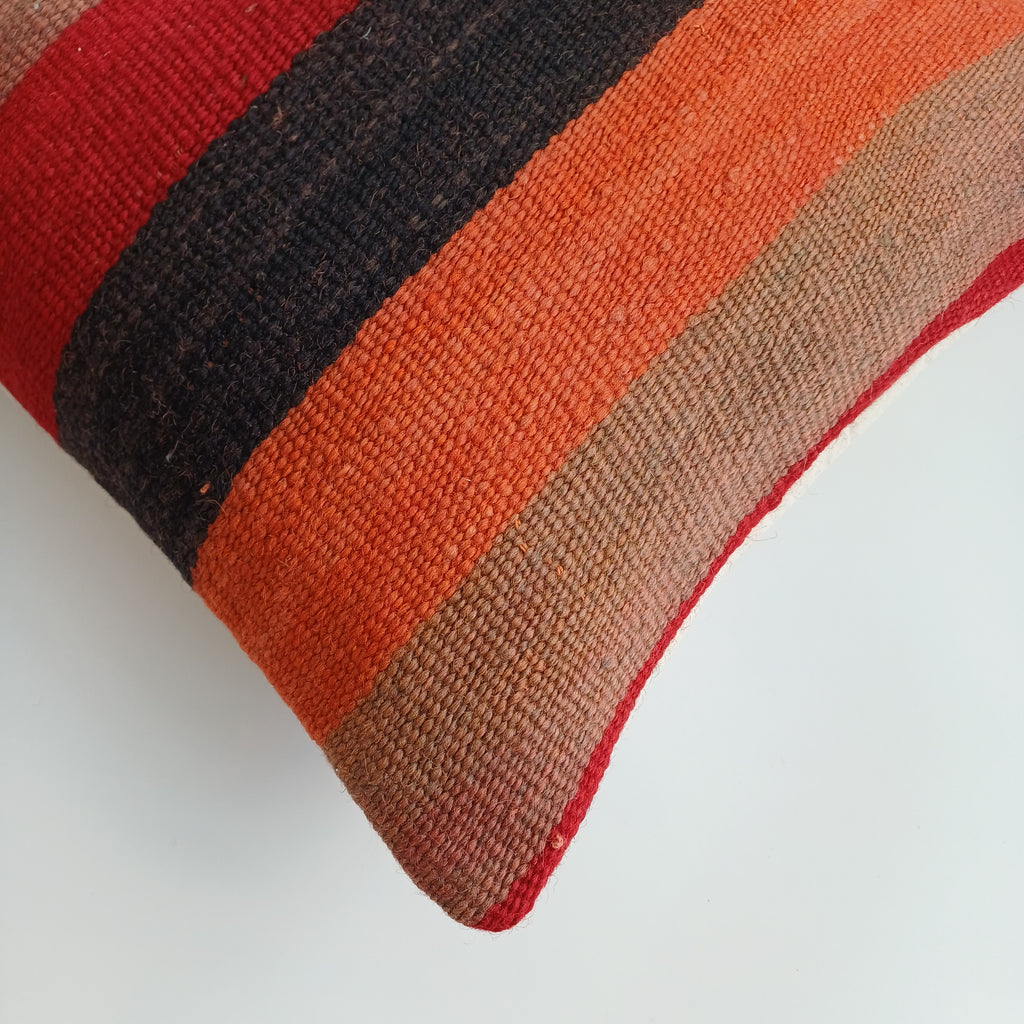 Moroccan Handmade Multicoloured Rug Cushion Cover 16''x16'' / 40x40 CM