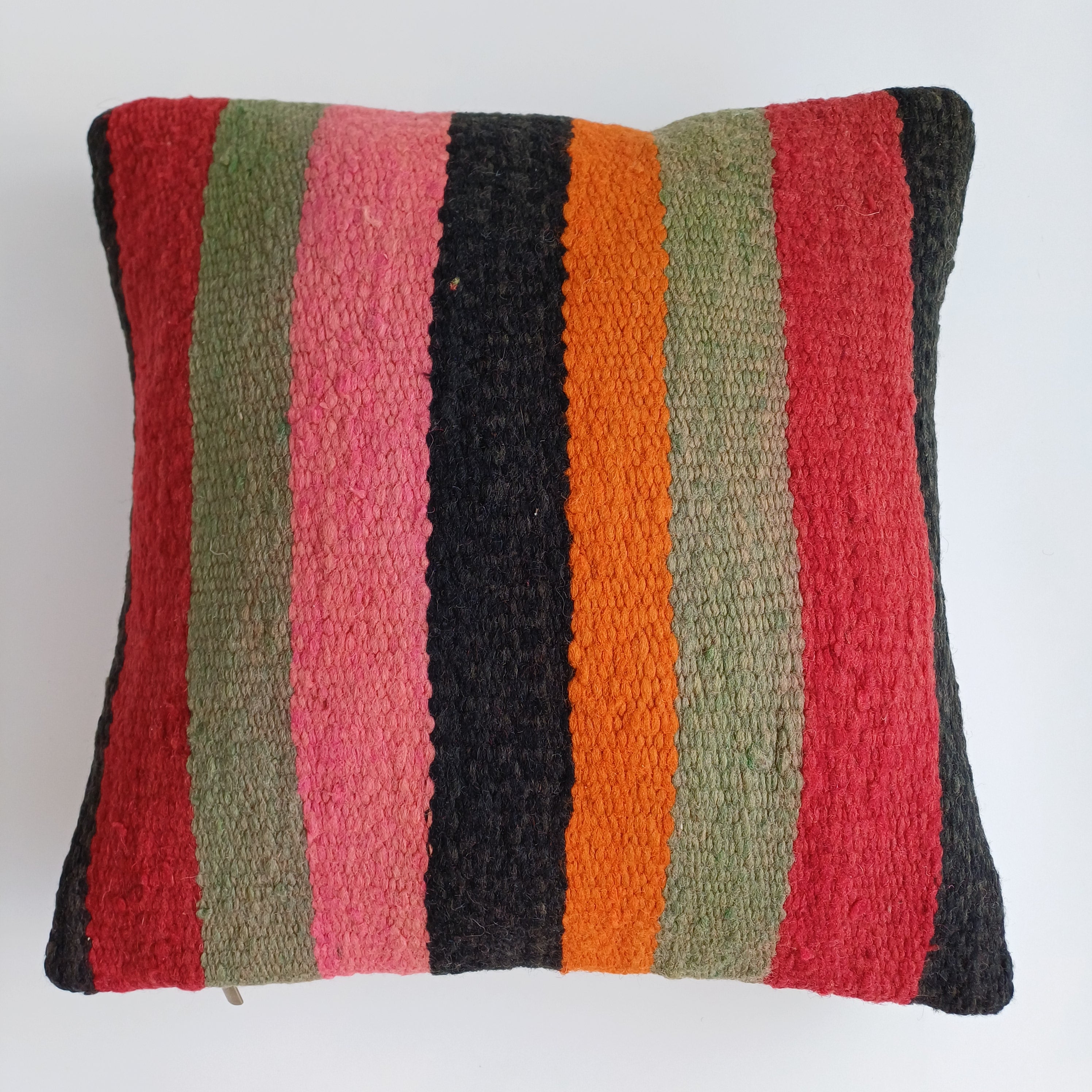 Moroccan Handmade Multicoloured Rug Cushion Cover 16''x16'' / 40x40 CM