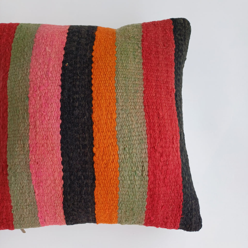 Moroccan Handmade Multicoloured Rug Cushion Cover 16''x16'' / 40x40 CM