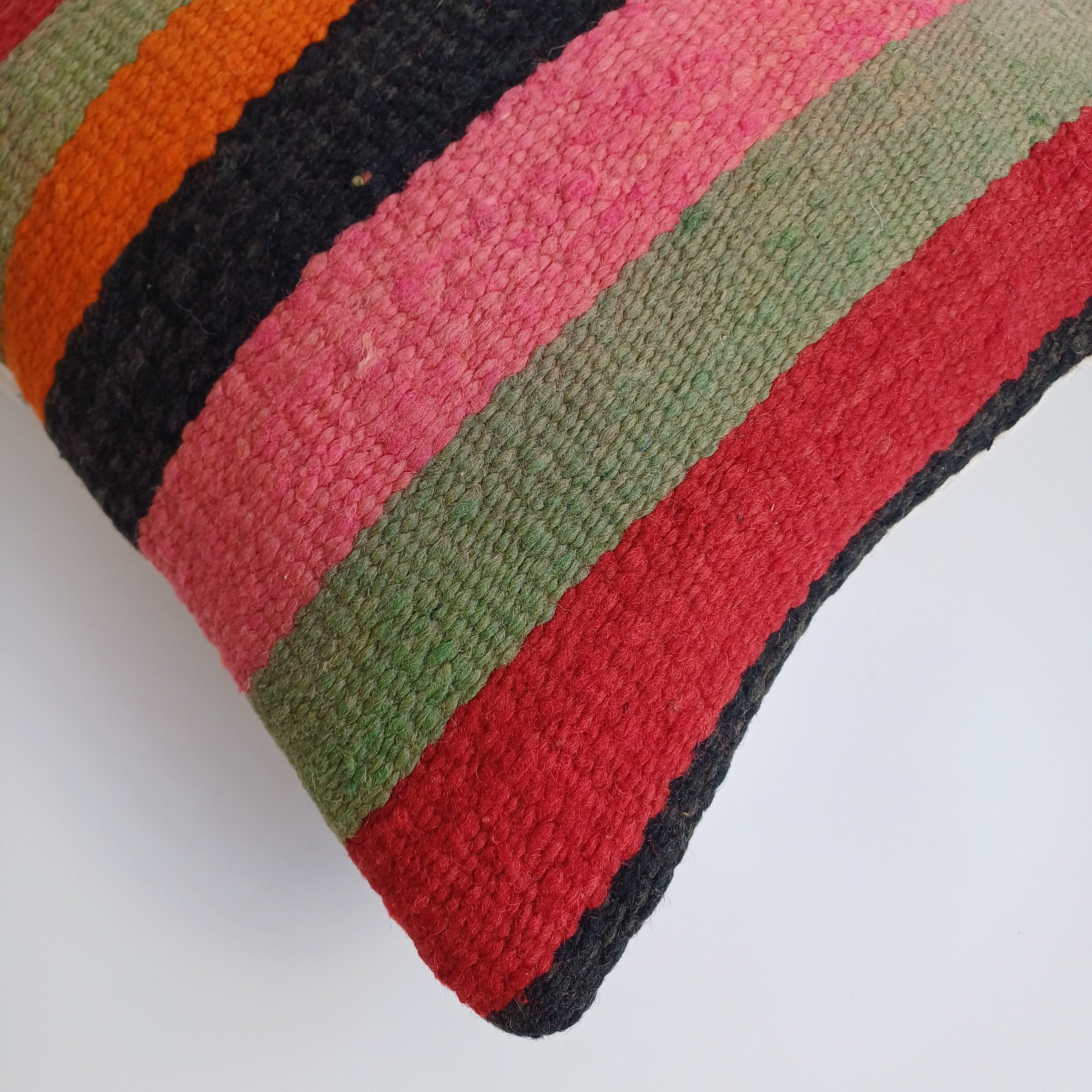 Moroccan Handmade Multicoloured Rug Cushion Cover 16''x16'' / 40x40 CM