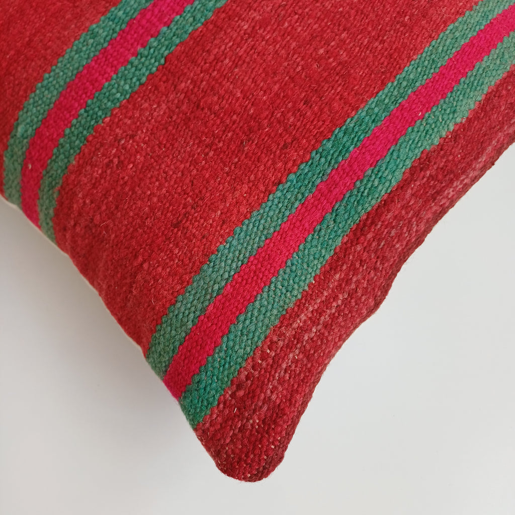 Moroccan Handmade Multicoloured Rug Cushion Cover 16''x16'' / 40x40 CM