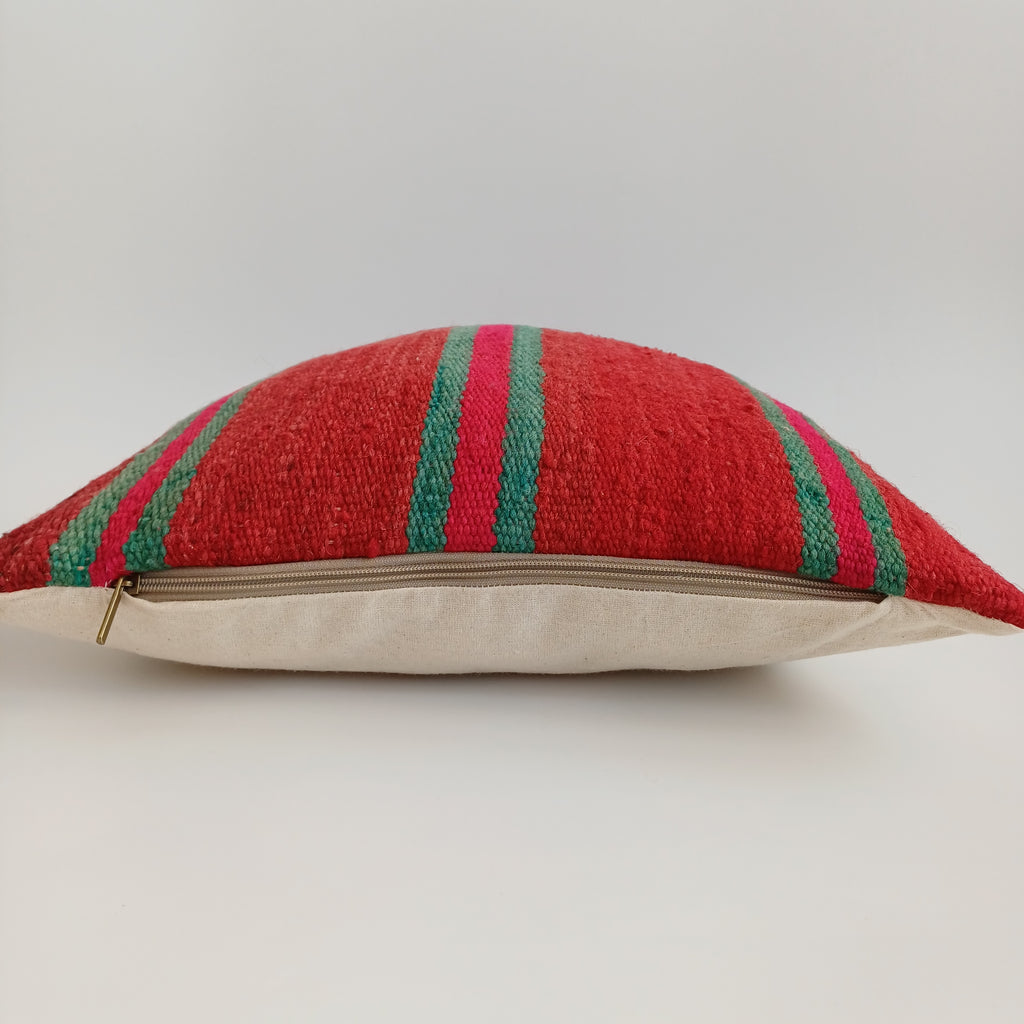 Moroccan Handmade Multicoloured Rug Cushion Cover 16''x16'' / 40x40 CM