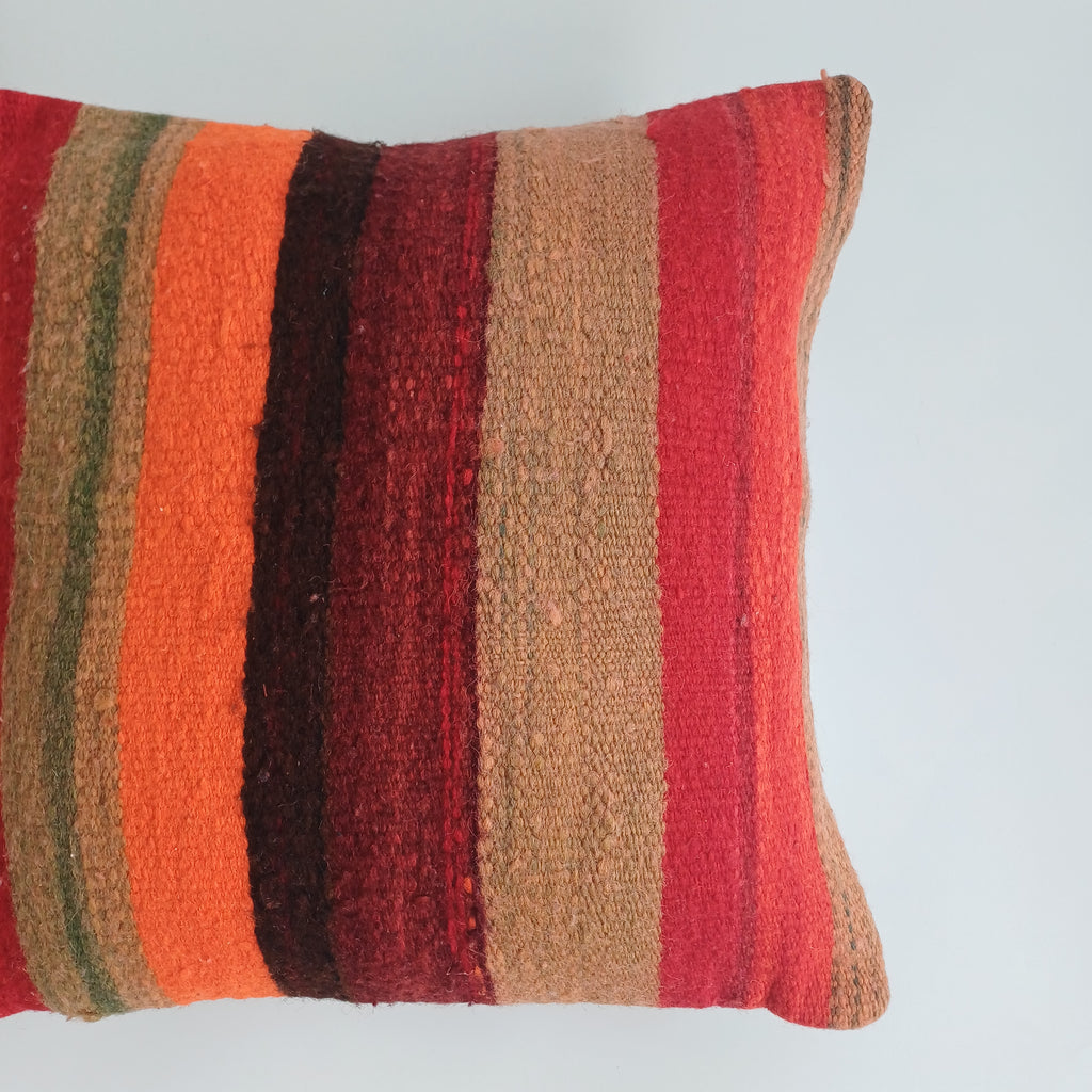 Moroccan Handmade Multicoloured Rug Cushion Cover 16''x16'' / 40x40 CM