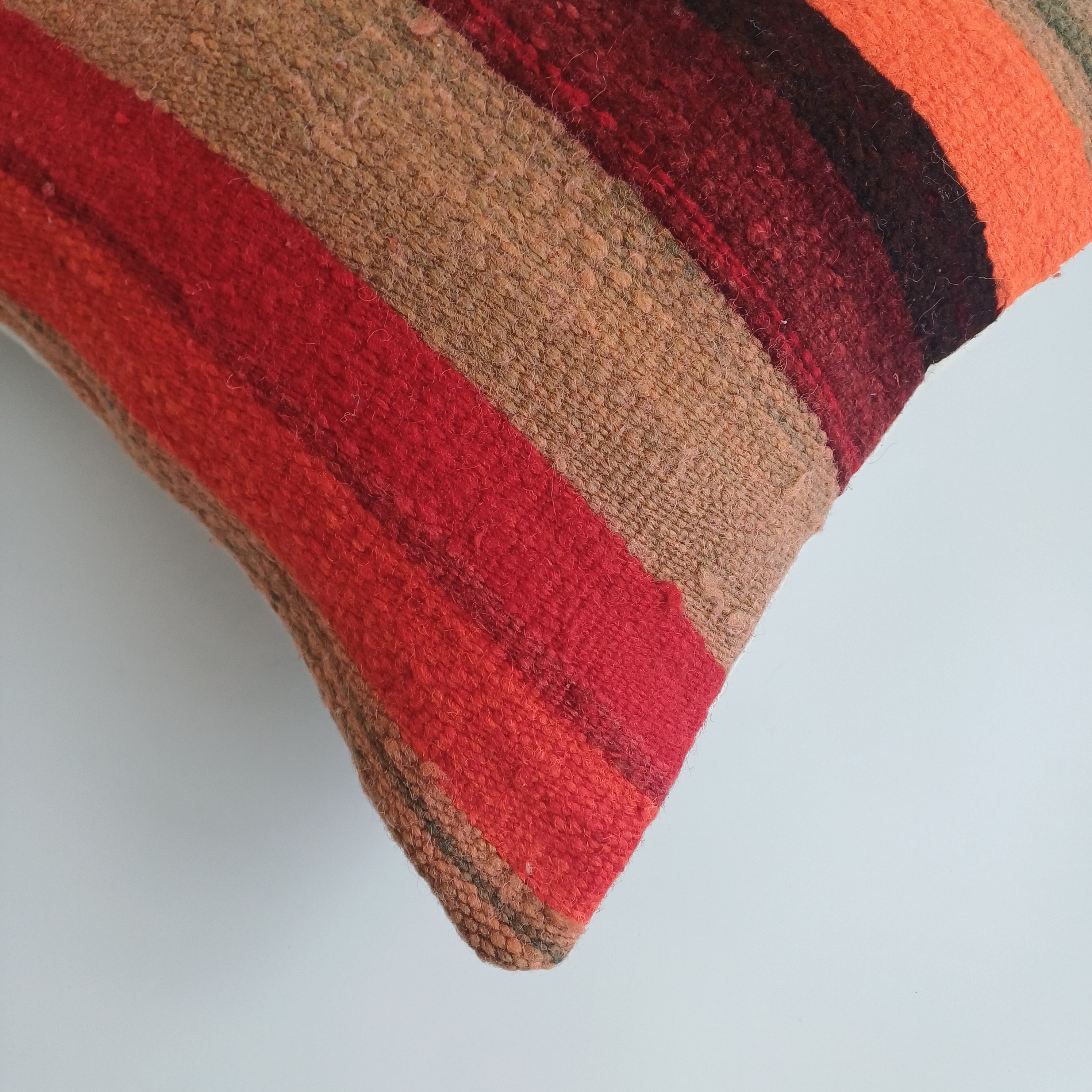 Moroccan Handmade Multicoloured Rug Cushion Cover 16''x16'' / 40x40 CM