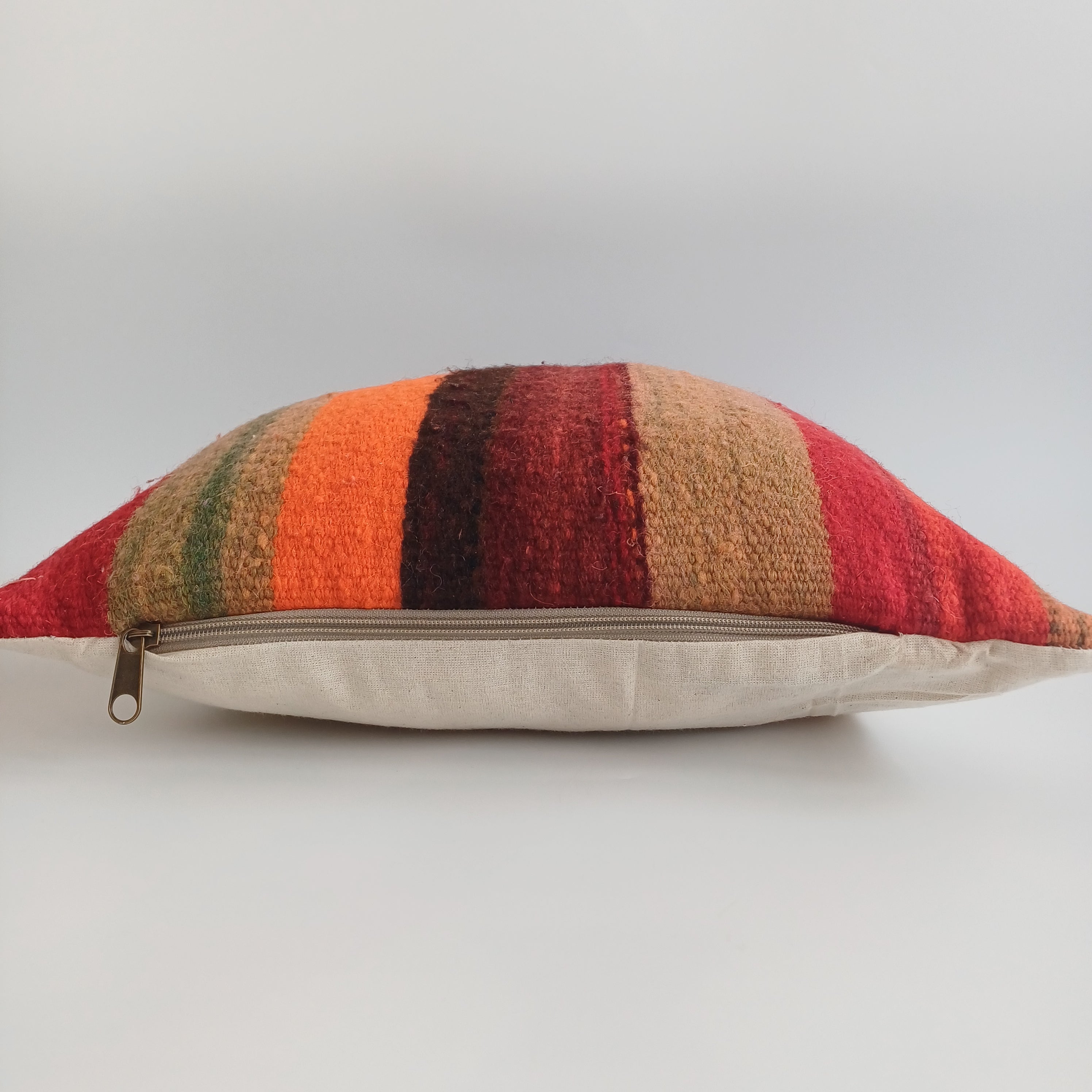 Moroccan Handmade Multicoloured Rug Cushion Cover 16''x16'' / 40x40 CM