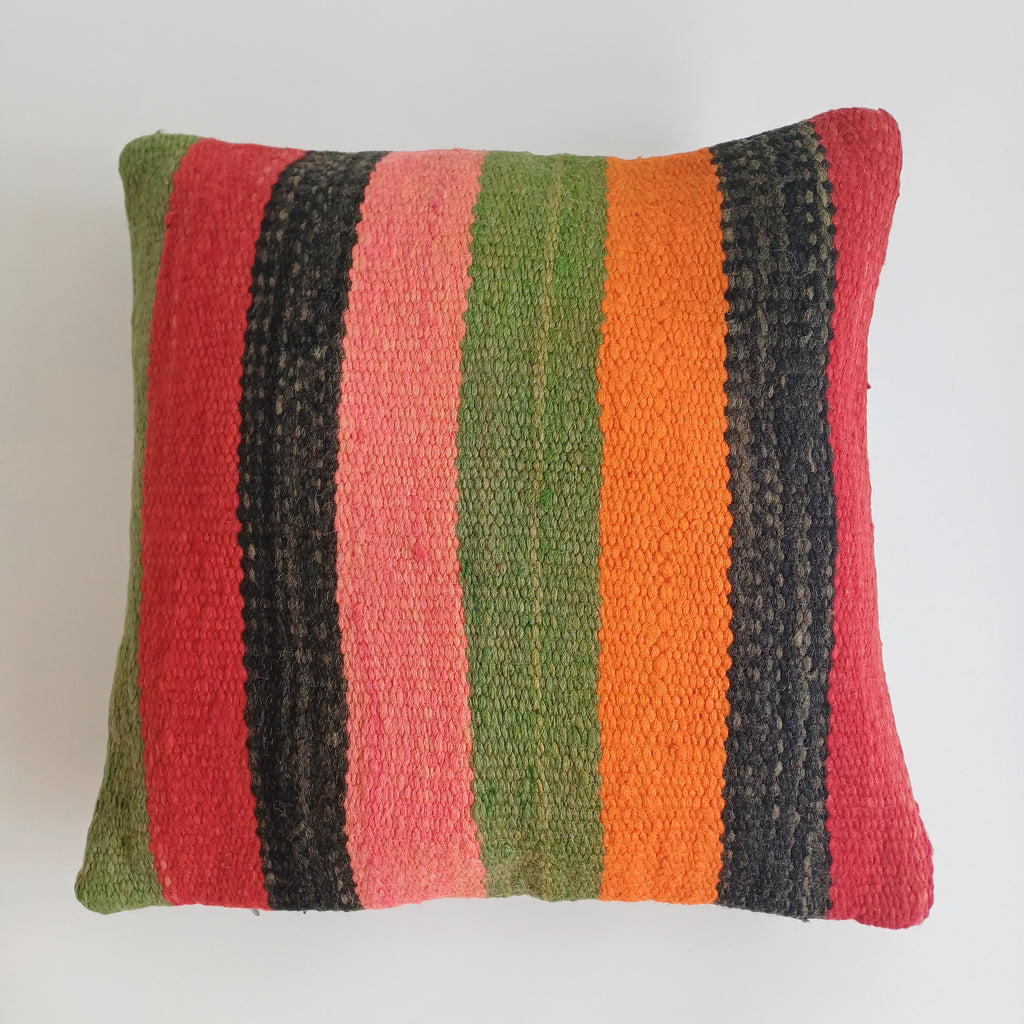 Moroccan Handmade Multicoloured Rug Cushion Cover 16''x16'' / 40x40 CM